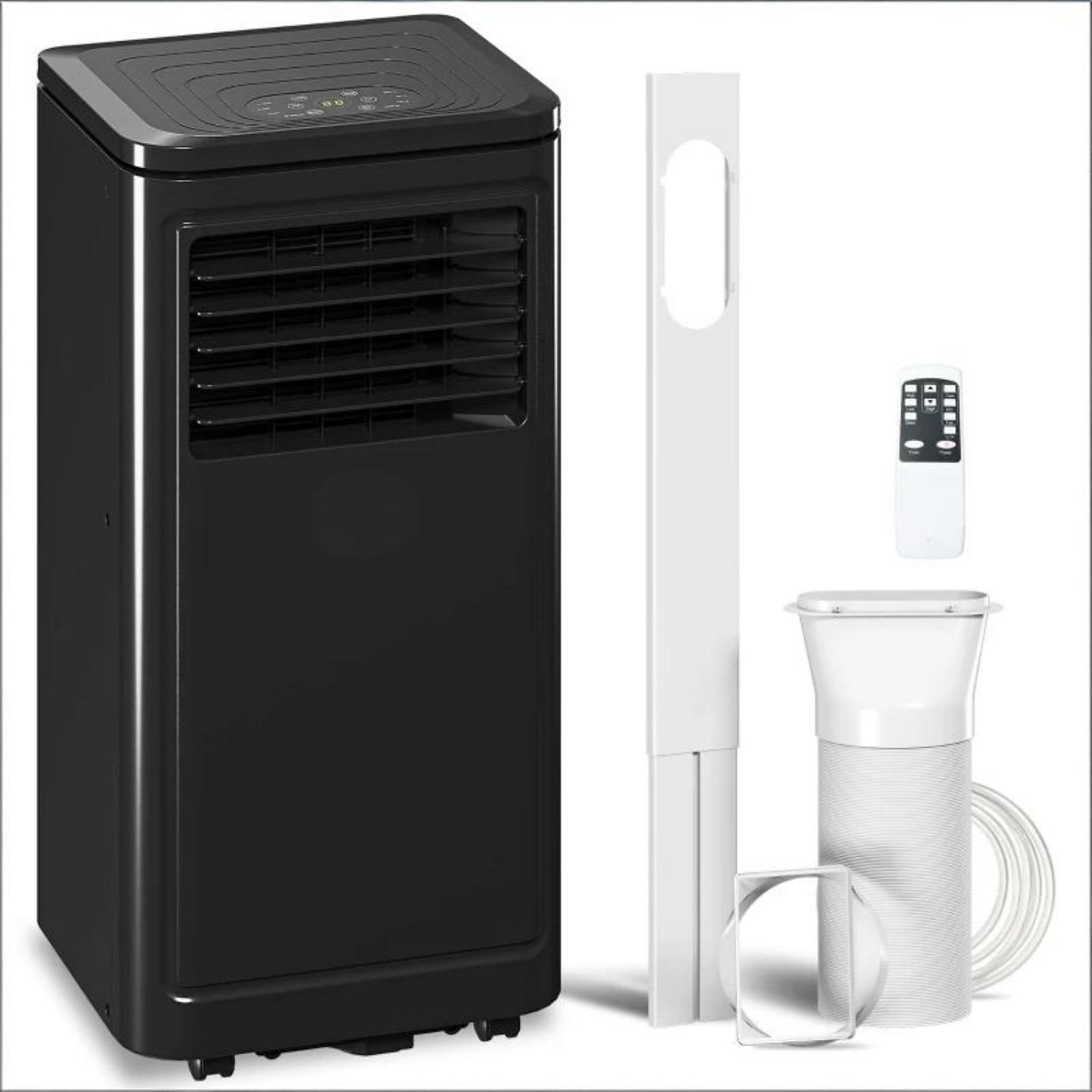 EdenDirect 8,000 BTU Black Portable Air Conditioner, 3?Speed Cooling for 344 Sq. Ft., Remote Control, 12?Hour Timer, Sleep Mode