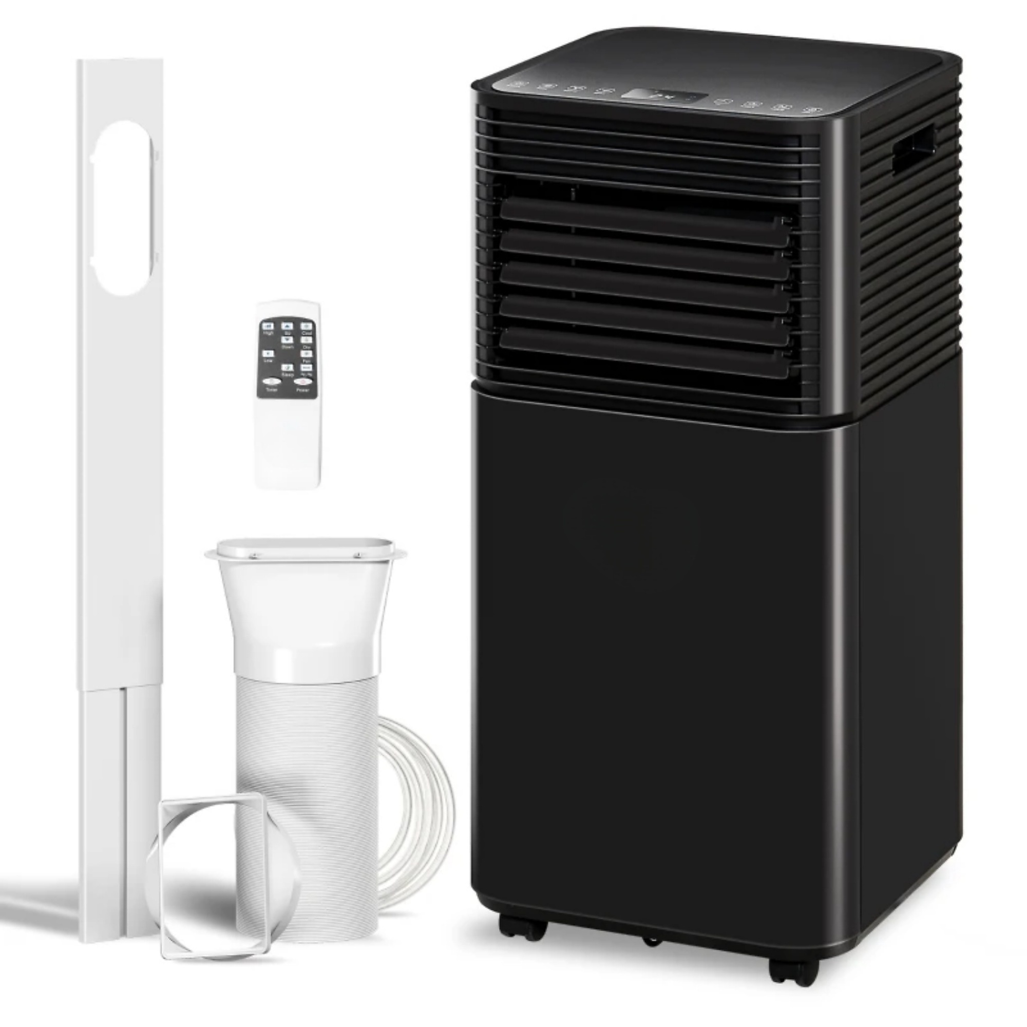 EdenDirect 10000 BTU 4?in?1 Portable Air Conditioner, 2 Fan Speeds, Remote & Touch Control, Black Portable AC Unit for Bedroom Living Room