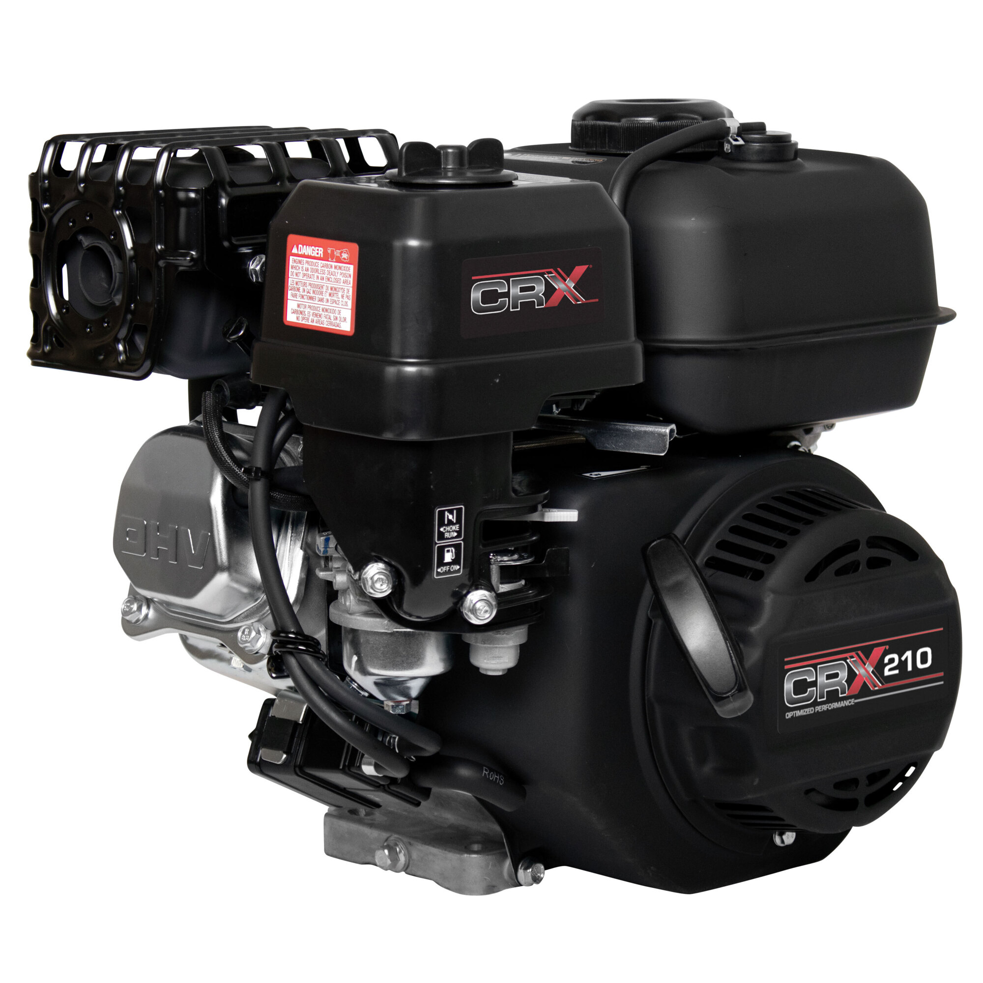 CRX225 Horizontal-Shaft Gas Engine: 224cc, 3/4in. Shaft, Electric/Key Start