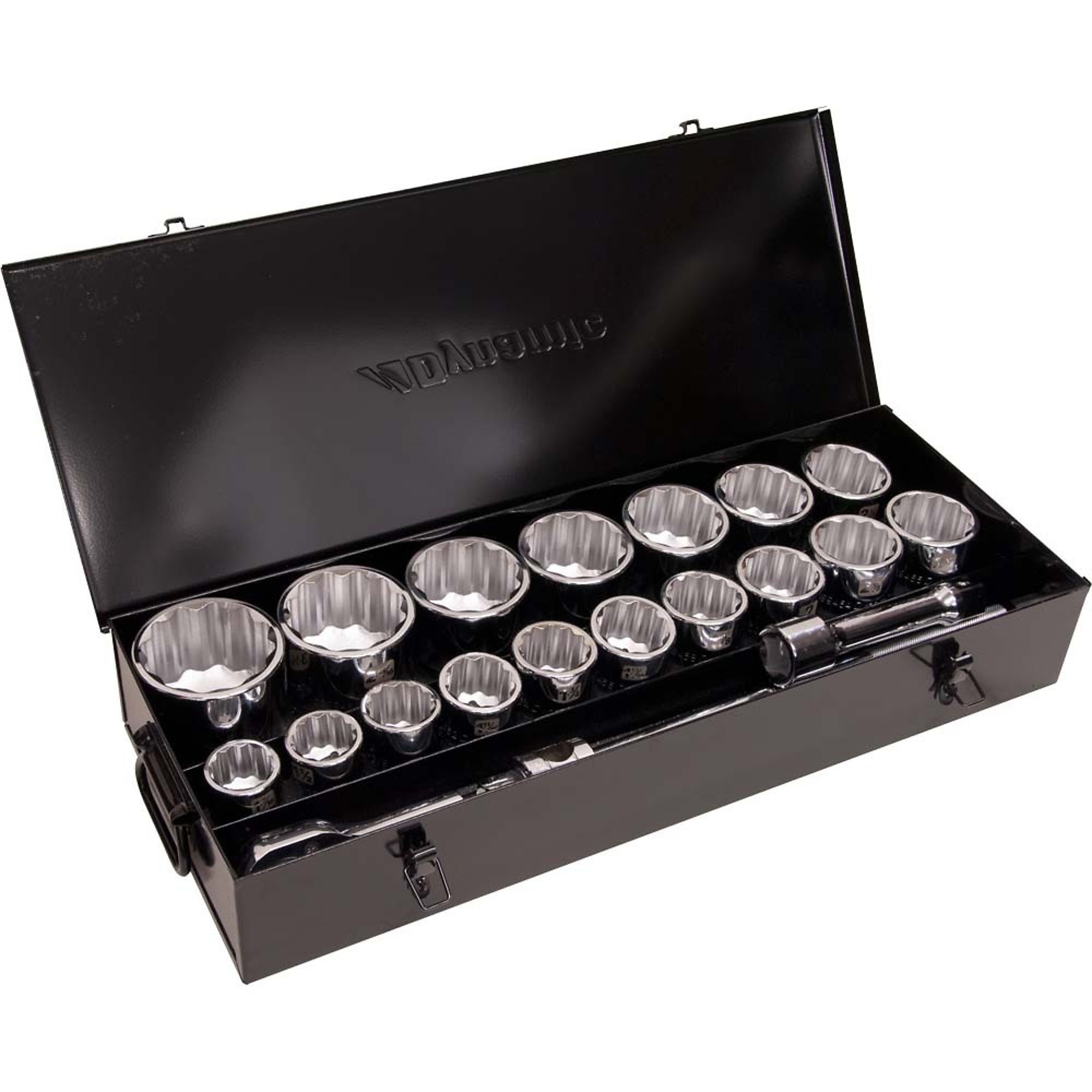Dynamic Tools 1" Drive 21 Piece 12-Point Standard SAE Socket & Attachment Set