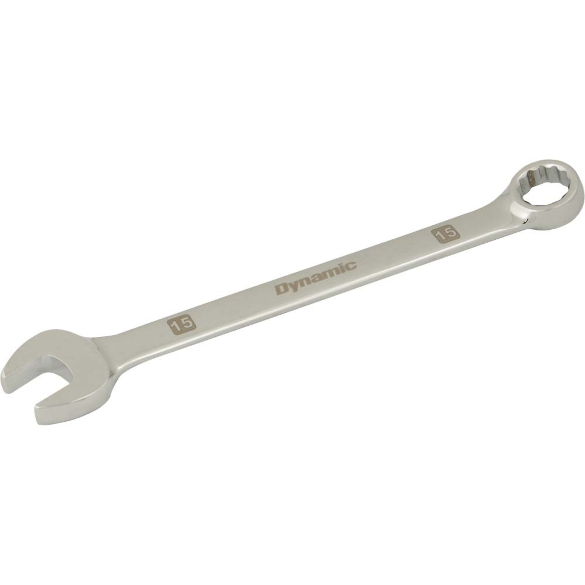 Dynamic Tools 15mm 12 Point Combination Wrench, Mirror Chrome Finish