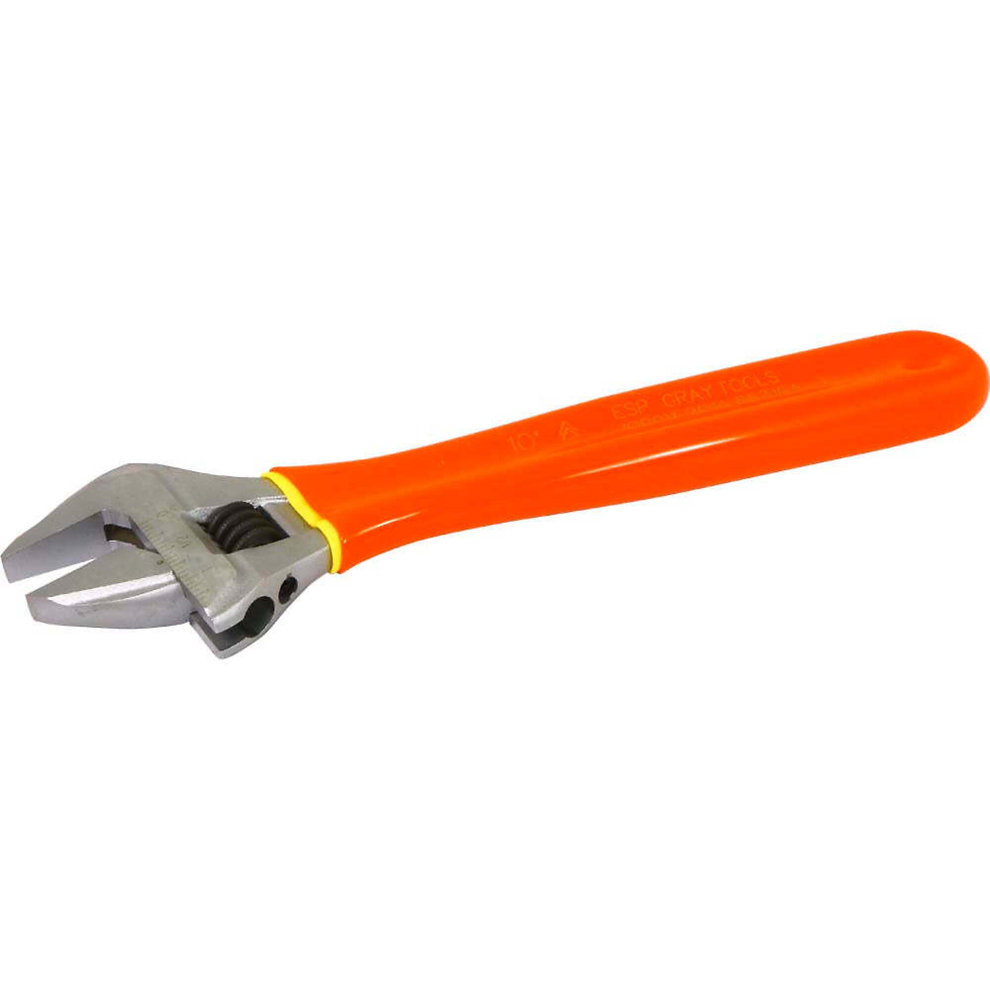 Gray Tools 10" Heavy Duty Adjustable Wrench, 1000V Insulated