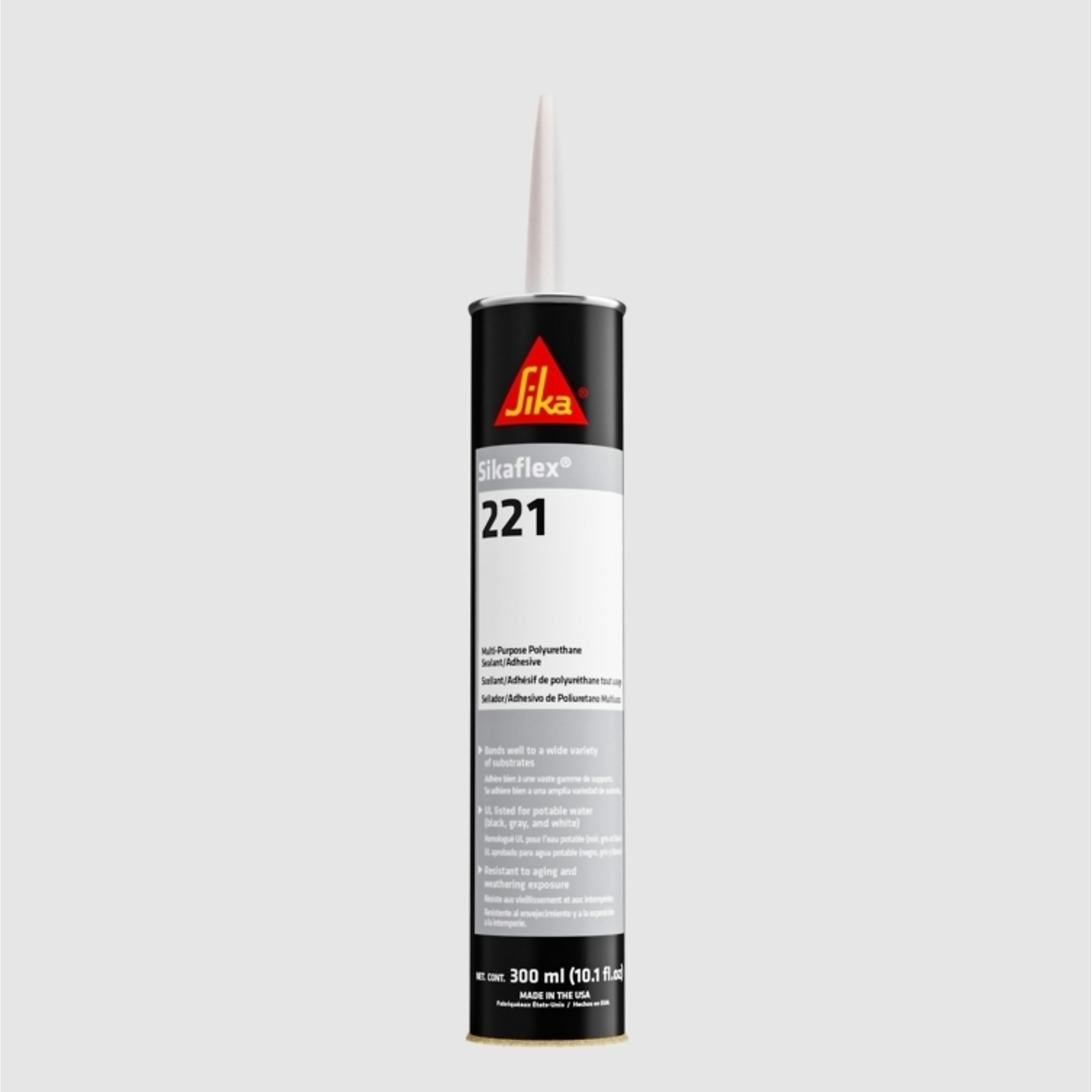 Sikaflex 221 1-Component Polyurethane Sealant Aluminum 300ml Cartridge