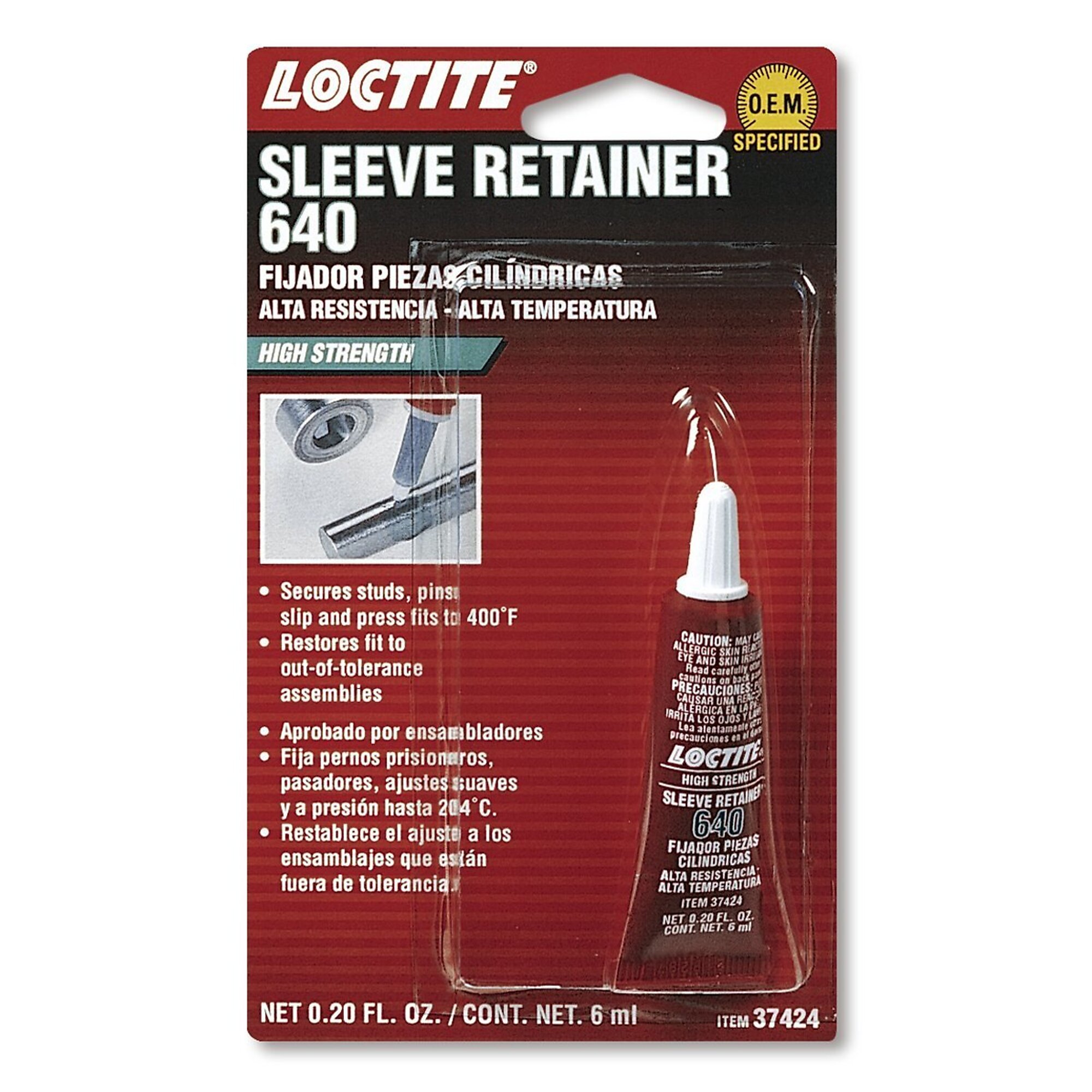 Loctite 640 Sleeve Retainer High Strength 6ml Tube, 12PK