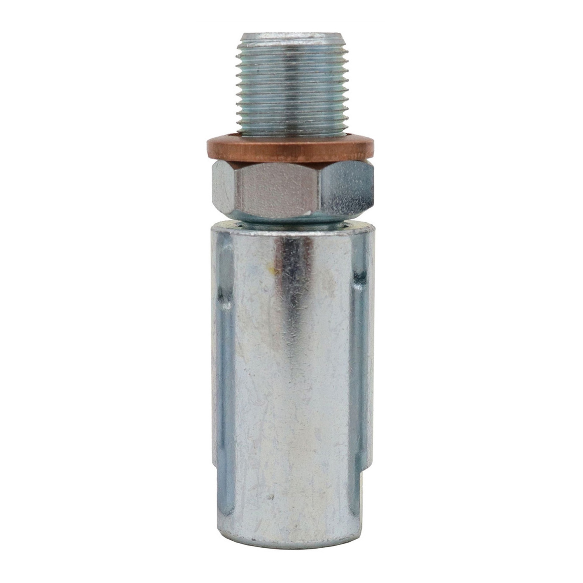 LockNLube Inline Grease Hose Swivel, Fine Thread 7/16in.-28, Fits DEWALT and Lincoln Grease Guns, 10,000 PSI, Steel Construction, Model# LNL231-F