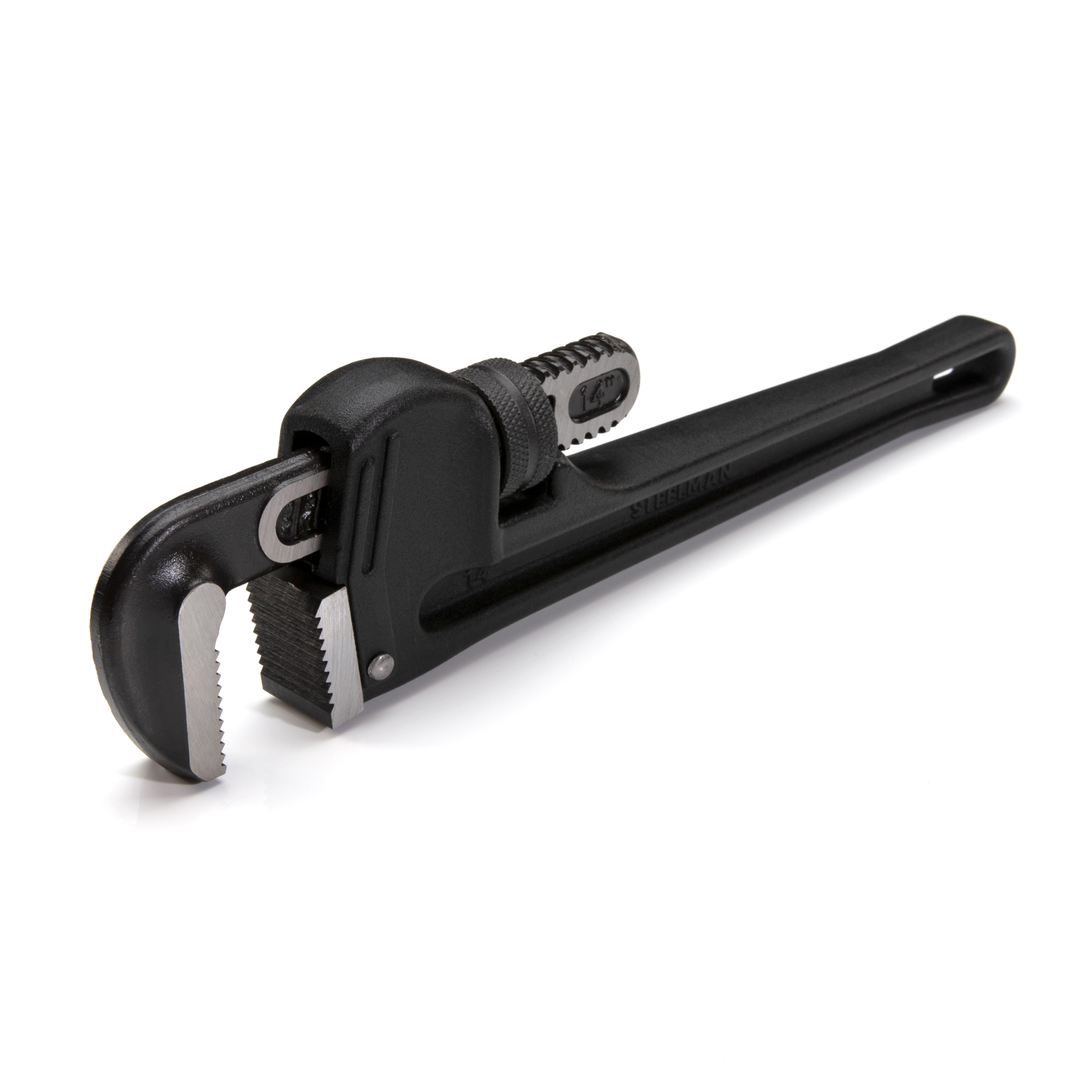 STEELMAN 14-Inch Heavy-Duty Cast Aluminum Straight Handle Pipe Wrench, Model# 60877
