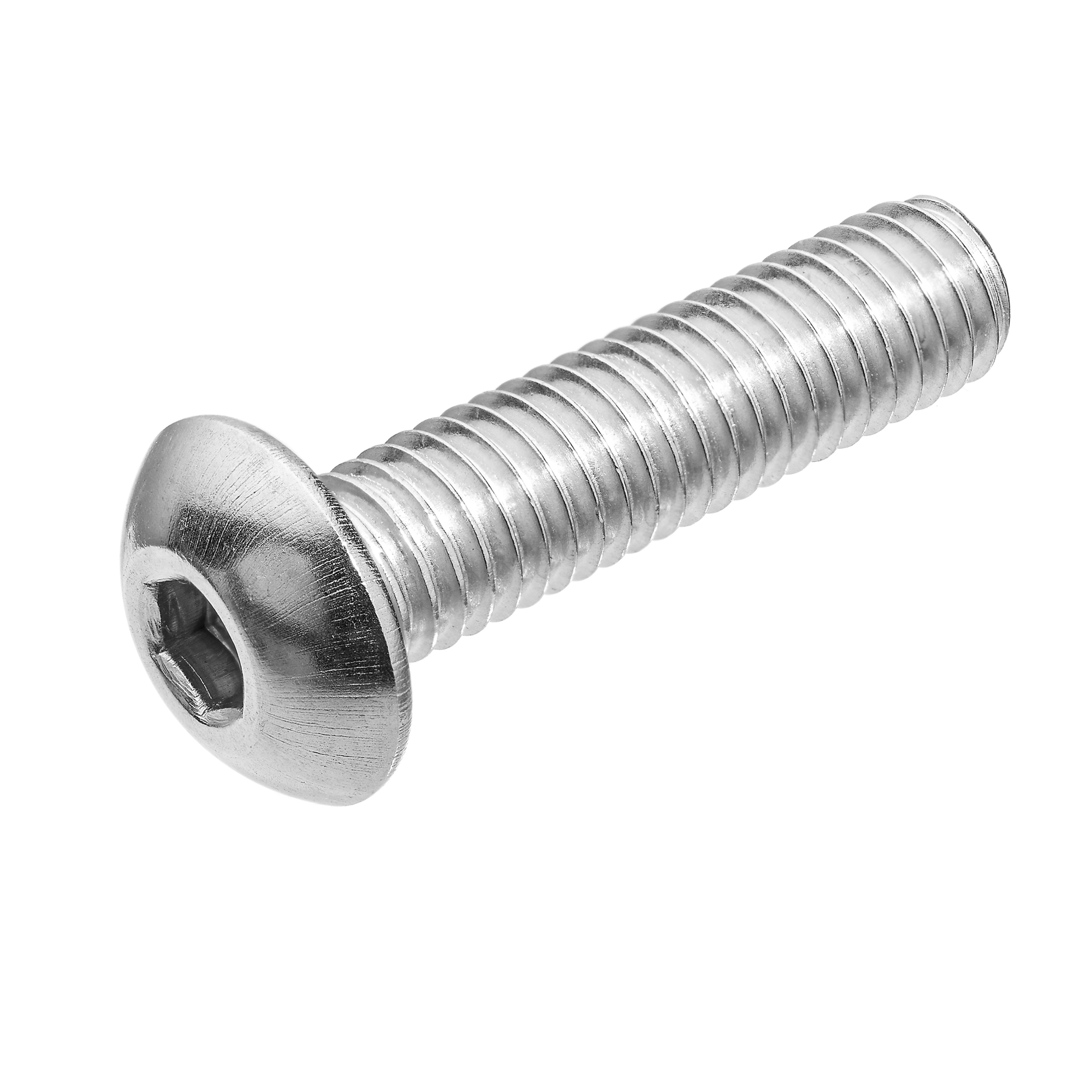 Machine Screw - Hex Drive Button Head - 316 Stainless Steel - 3/8"-16 Thread - 7/8" Long - Pack of 10