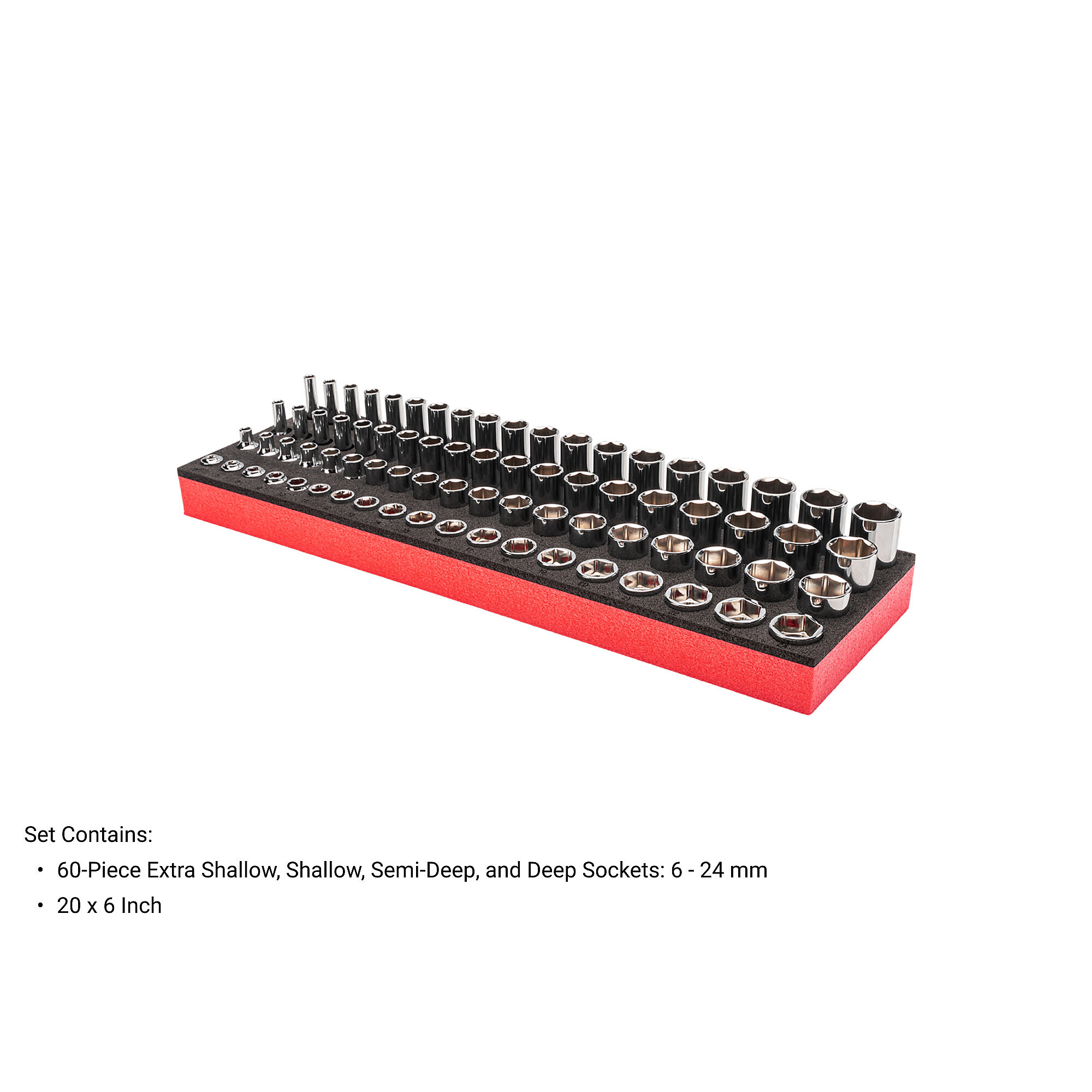 TEKTON 3/8 Inch Drive Extra-Shallow, Shallow, Semi-Deep, and Deep 6 ...
