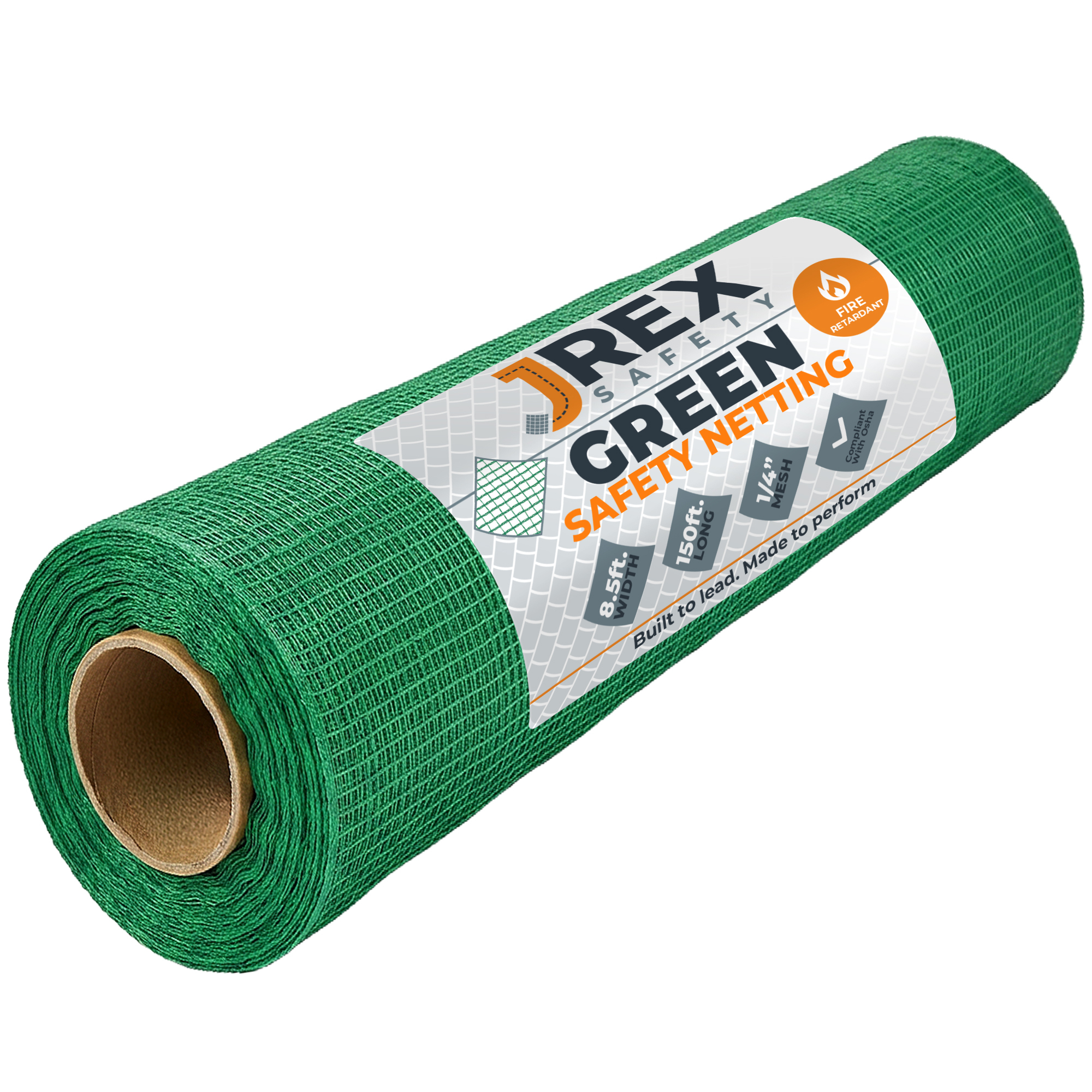 JREX 8.5' x 150' HD Safety Debris Netting - 1/4" Mesh - Fire Retardant - Green