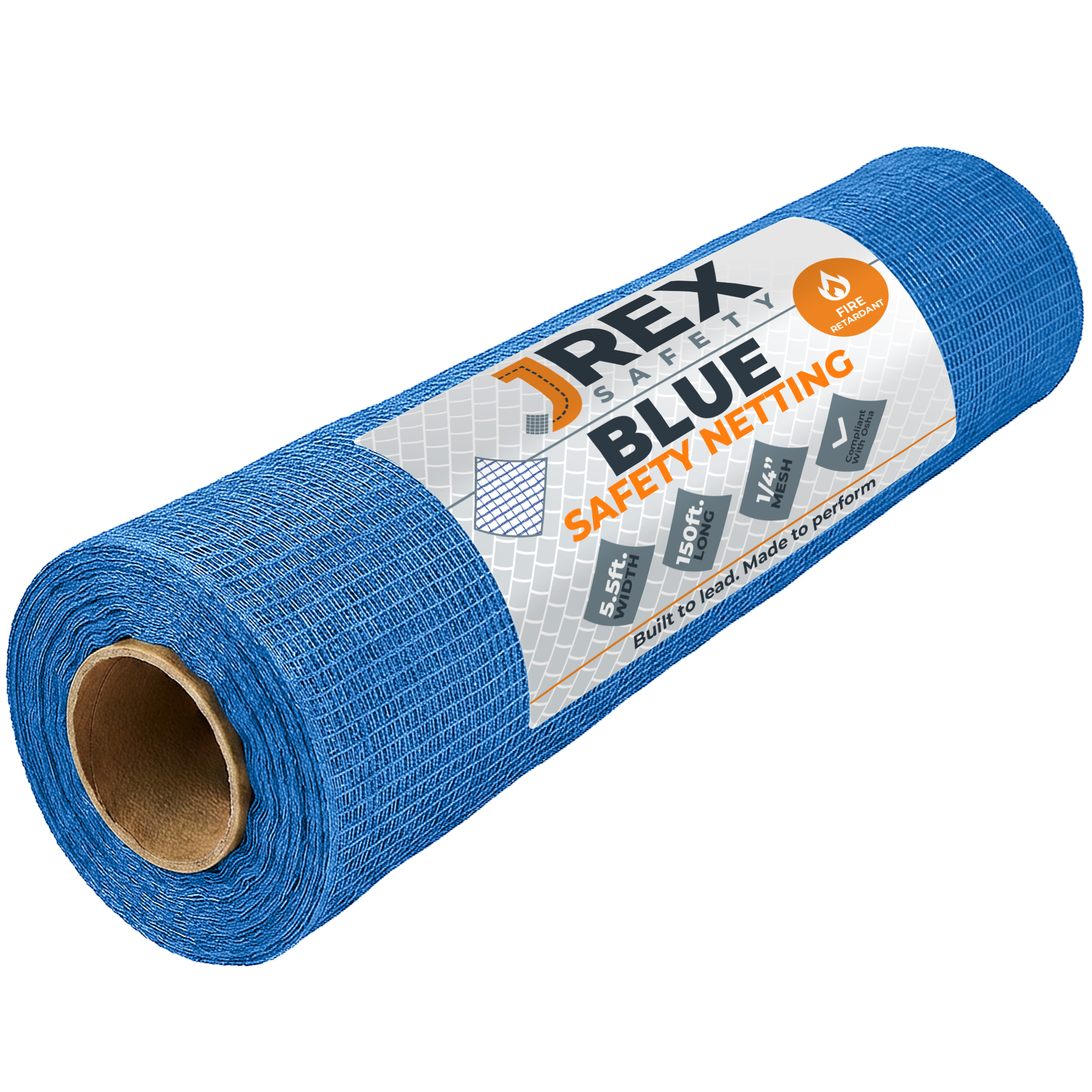 JREX 5.5' x 150' HD Safety Debris Netting - 1/4" Mesh - Fire Retardant - Blue