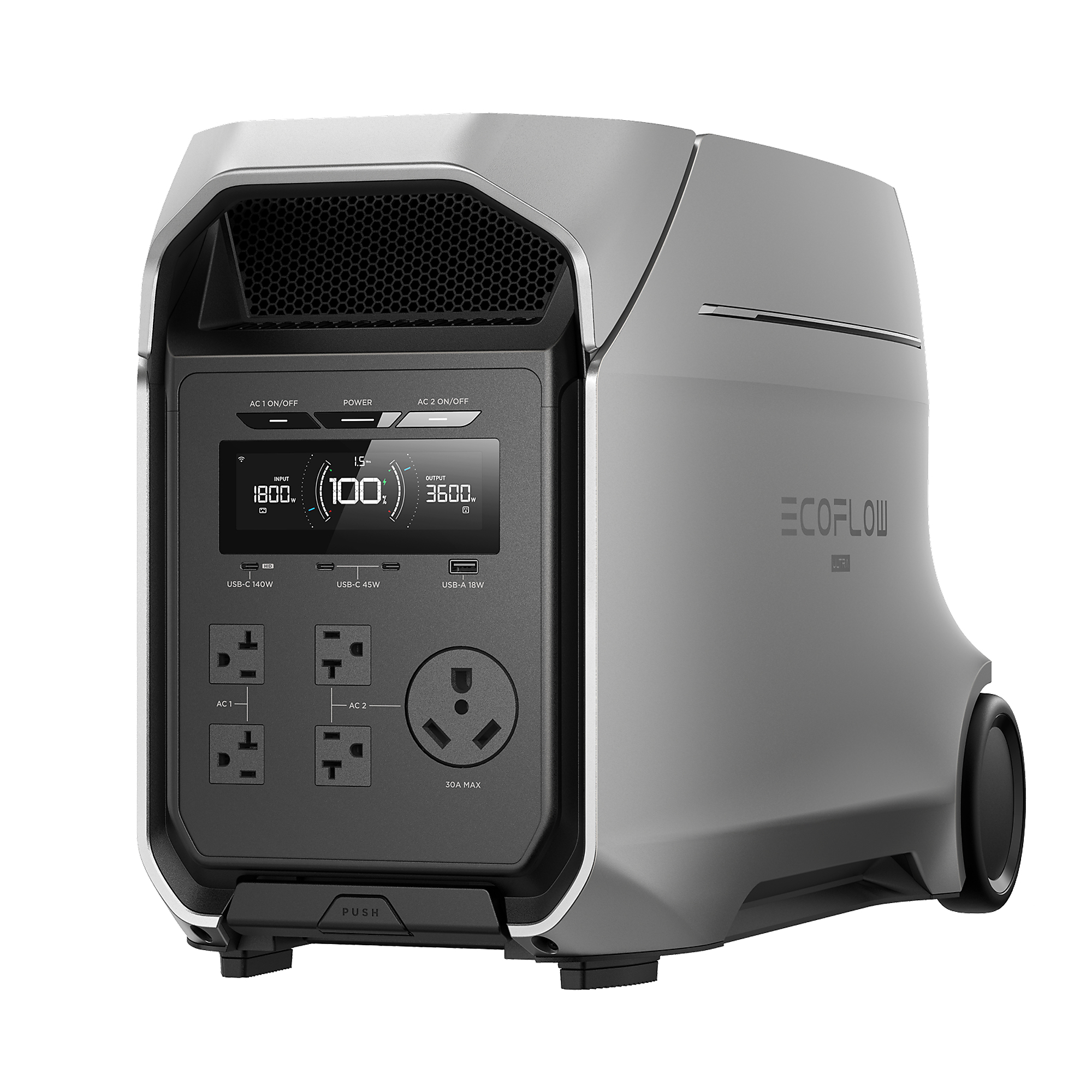 EcoFlow Delta 3 Ultra Plus, 3072Wh LiFePO4 Battery, 3600W (7200W Surge) Output, Expandable to 11kWh