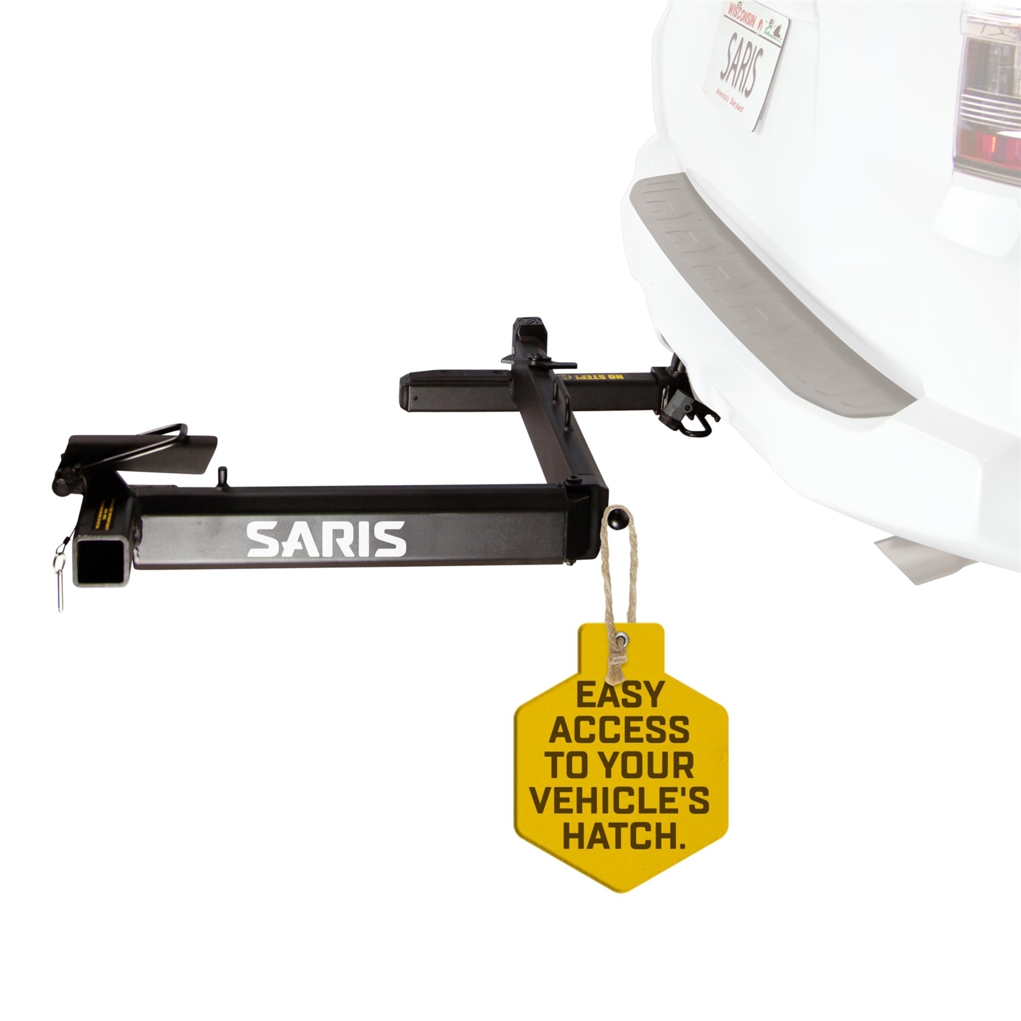 Saris Swing Away Accessory, 2" Hitch Tire Carrier Swing Adapter - Black