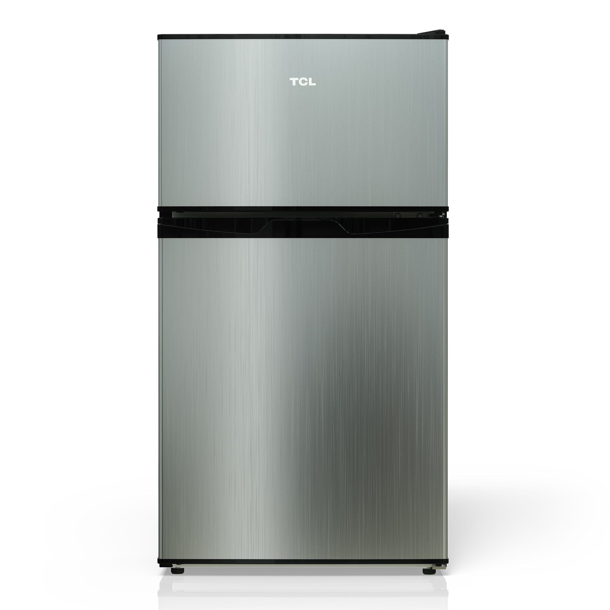 TCL 3.1 Cu. Ft. Compact Double Door Refrigerator in Silver, Model# TRM31D4AV