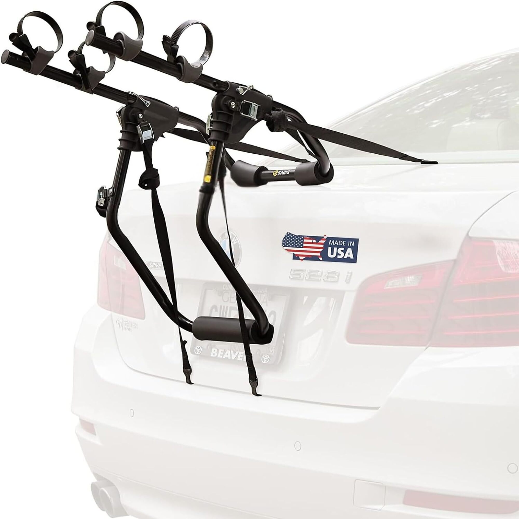 Saris Guardian Trunk Bike Rack Mount, No Assembly Bike Cargo Rack for Cars, 2 Bikes