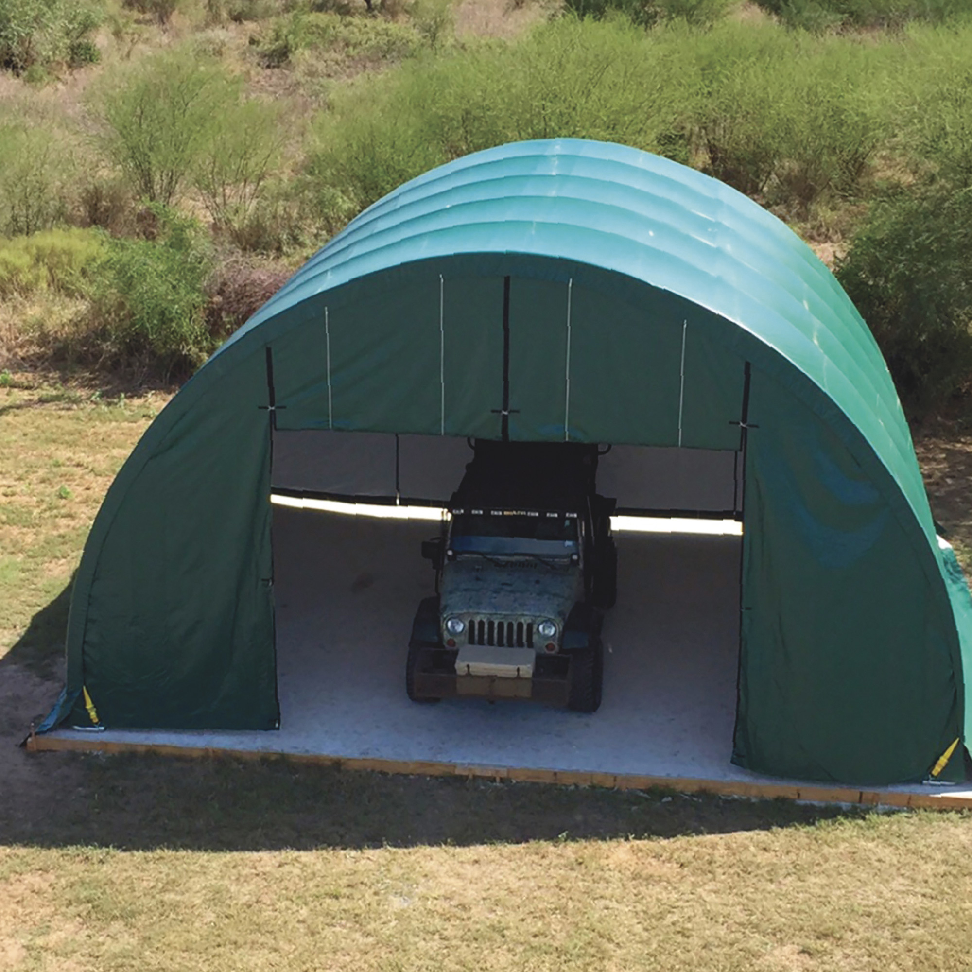 ShelterLogic ShelterTech Garage, Green, 25ft.L x 22ft.W x 11ft.H, Model# PEBADA0204F02202511