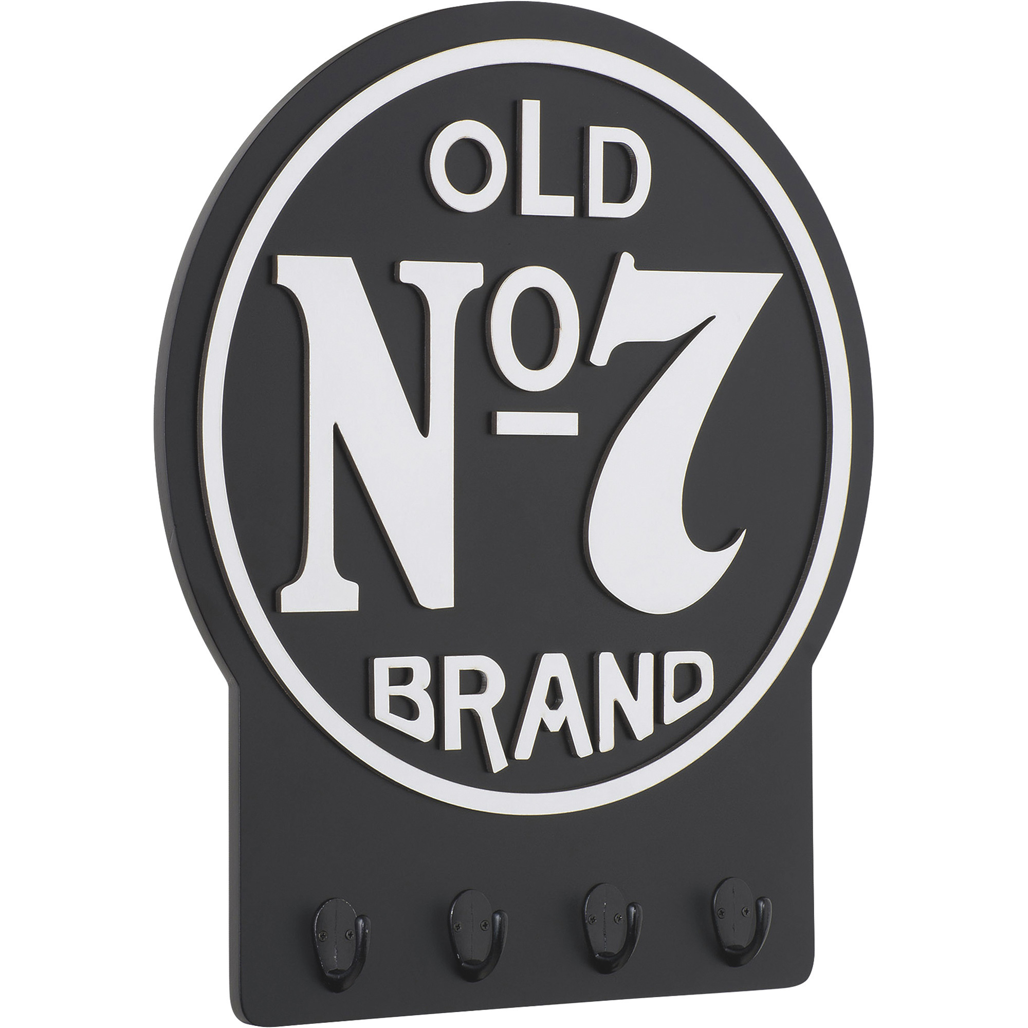 Jack Daniel's Old No. 7 Key Rack, 4 Hooks, Model# JD-35301