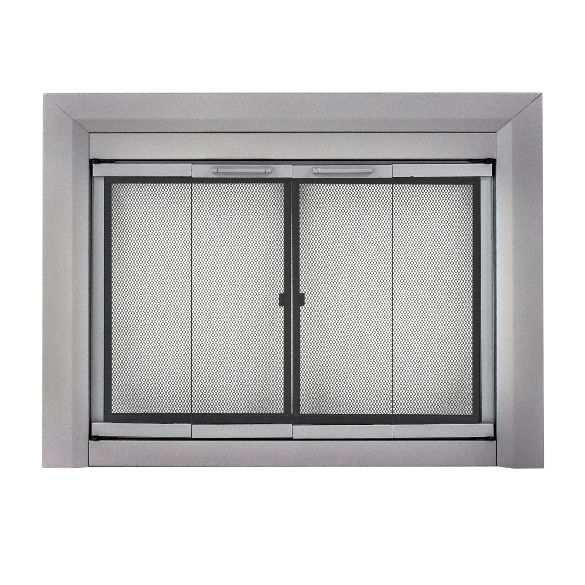 Pleasant Hearth Clairmont Fireplace Glass Door, For Masonry Fireplaces, Medium, Skyline Nickel, Model# CM-3011SN
