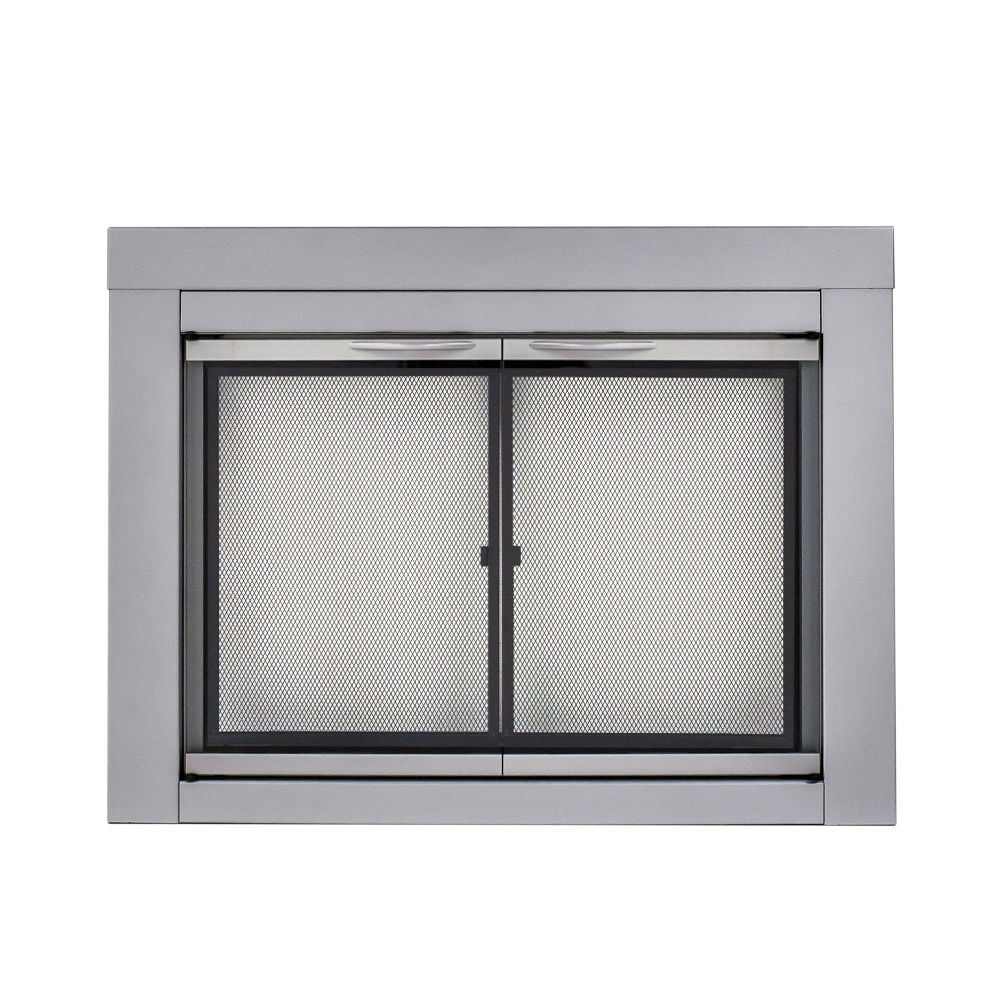 Pleasant Hearth Alpine Fireplace Glass Door, For Masonry Fireplaces, Medium, Skyline Nickel, Model# AN-1011SN