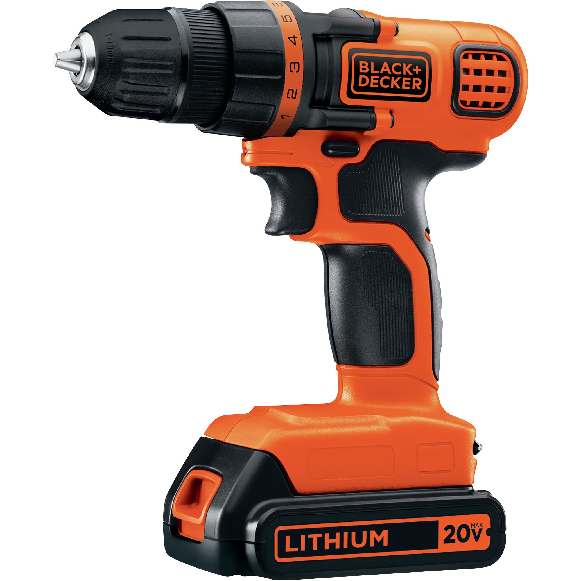 Black & Decker 20 Volt MAX Cordless Lithium-Ion Drill/Driver Kit — 3/8in.  Chuck, One Battery, Model# LDX120C