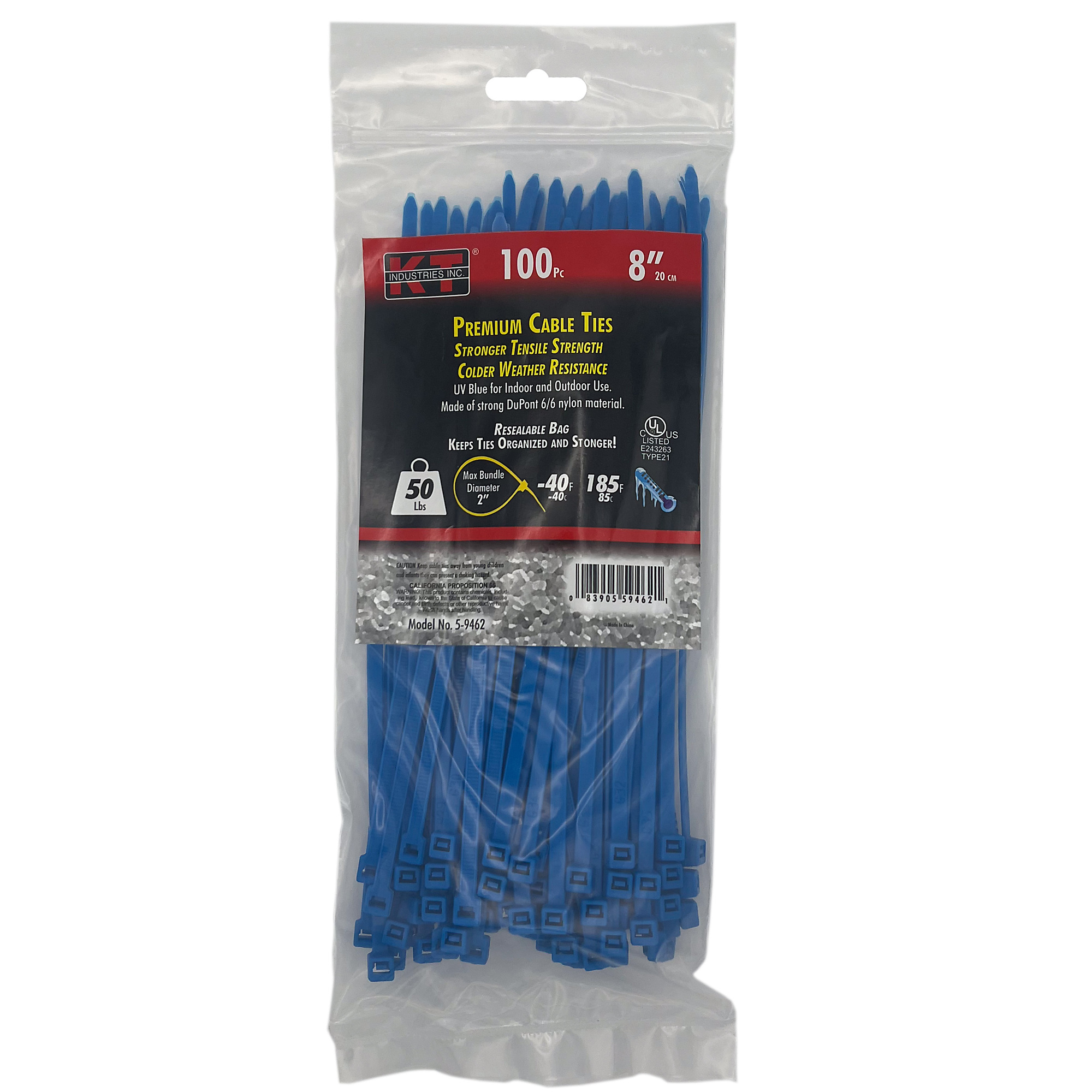 K-T Industries, 8" Blue Standard Duty, 100/Pk, Model # 5-9462