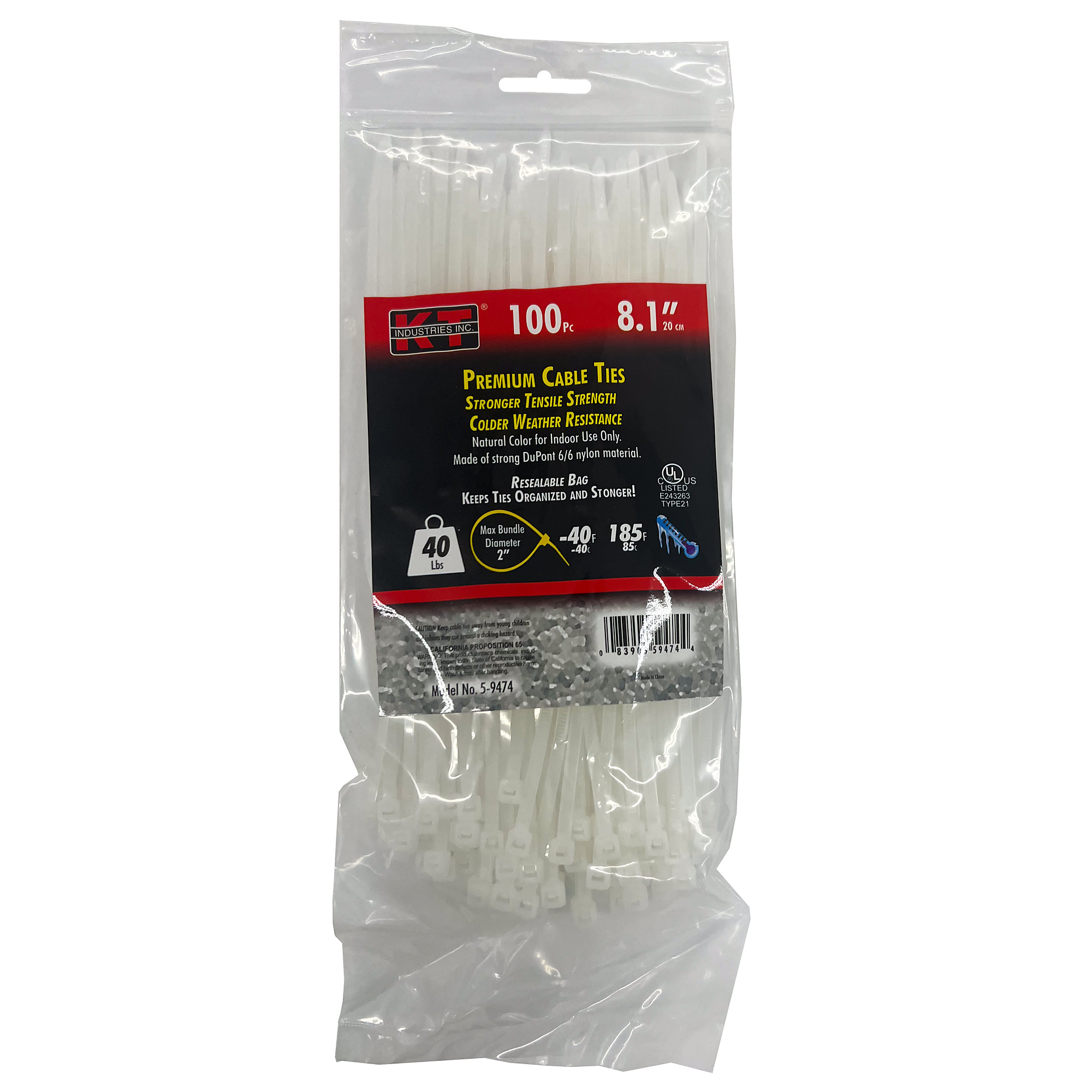 K-T Industries, 8.1" Light Duty, Natural, 100/Pk, Model # 5-9474