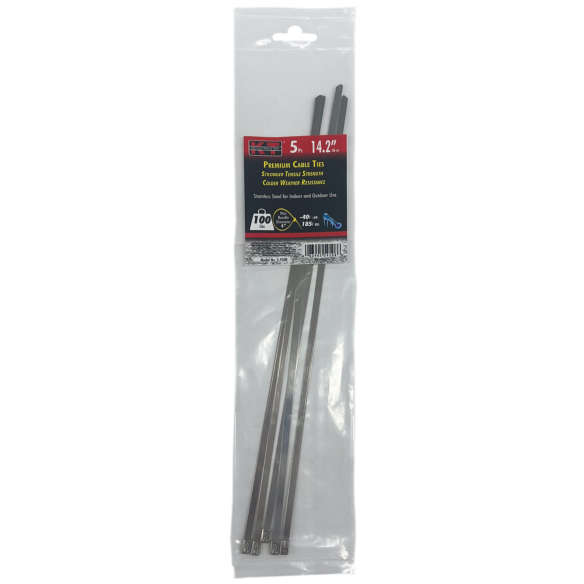 K-T Industries, 14.2" Stainless Steel, Narrow, 5/Pk, Model # 5-9508
