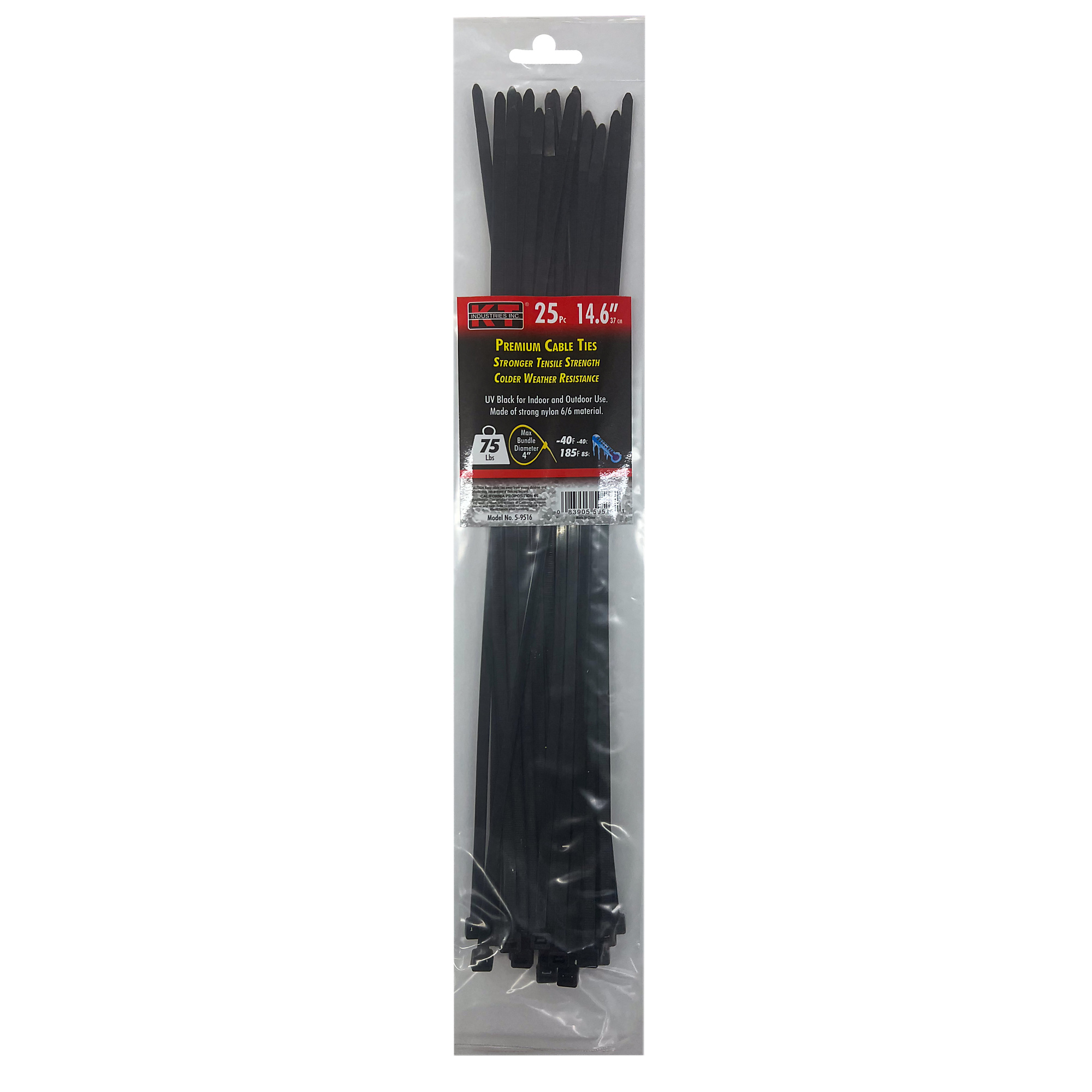 K-T Industries, 14.6" Standard Duty, Uv Black, 25/Pk, Model # 5-9516