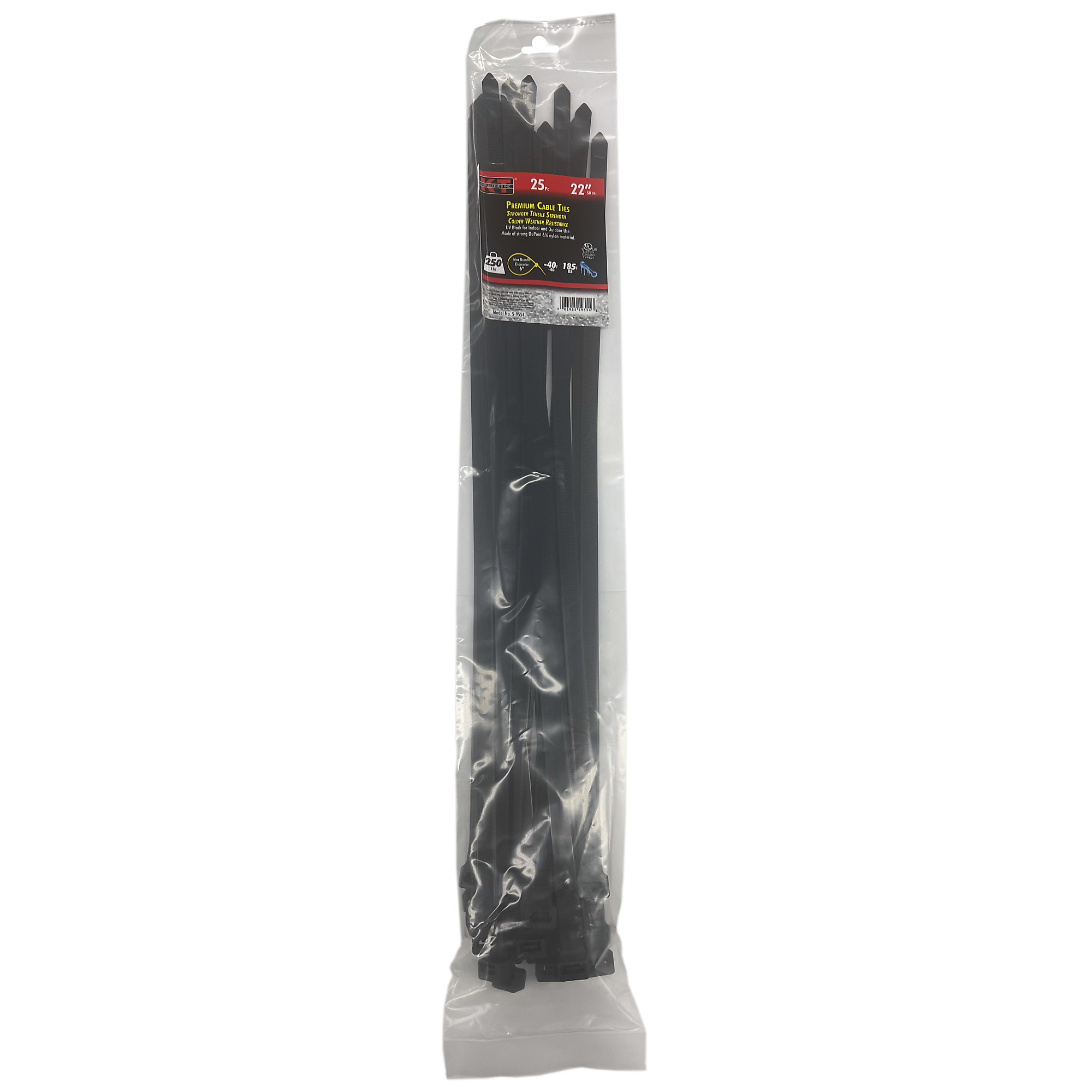 K-T Industries, 22" Super Heavy Duty, Uv Black, 25/Pk, Model # 5-9554