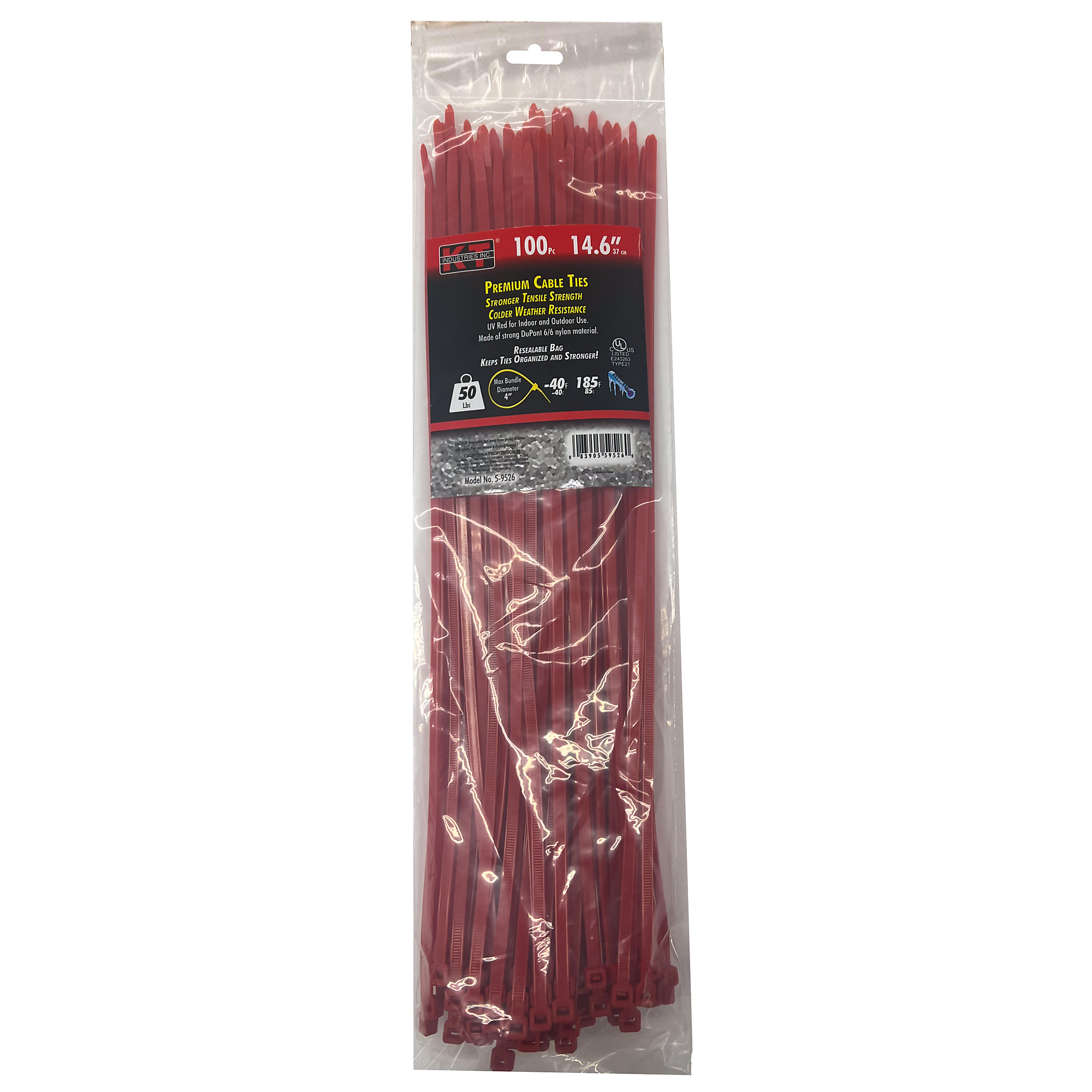 K-T Industries, 14.6" Red Standard Duty, 100/Pk, Model # 5-9526