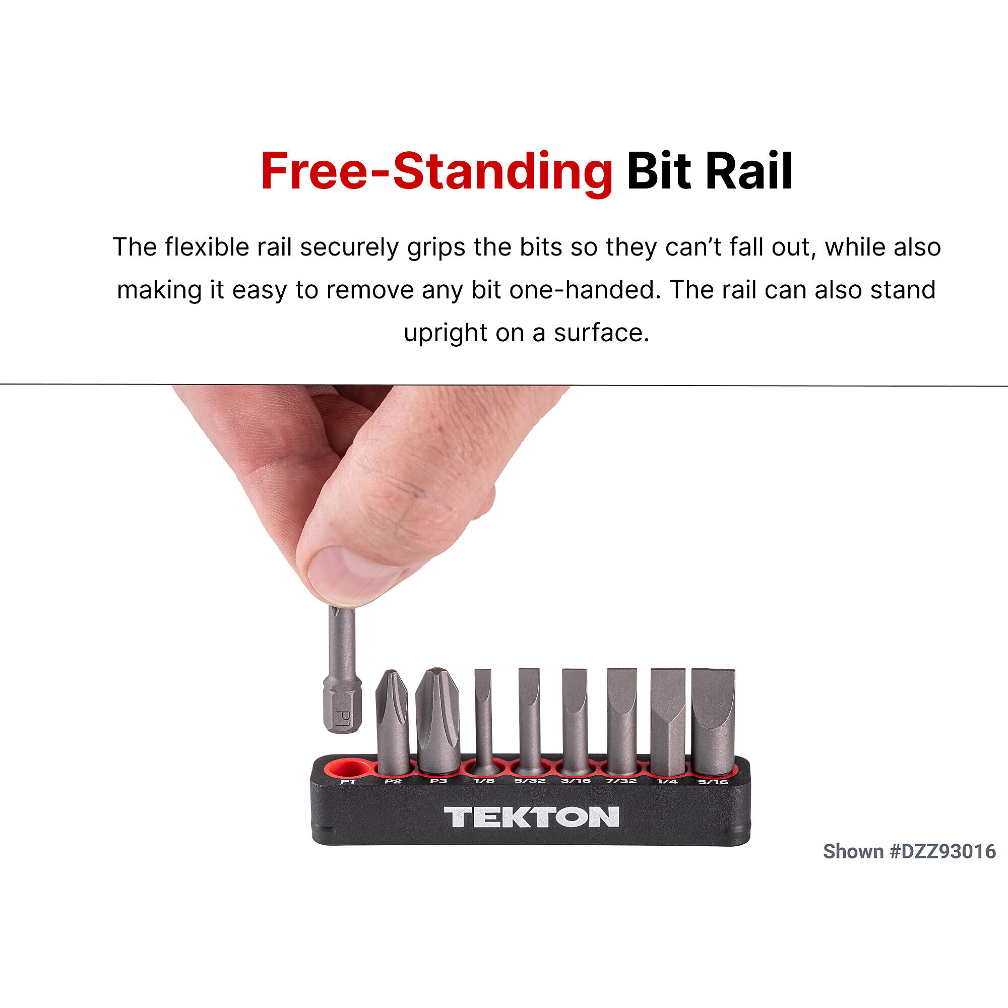 TEKTON Hex Insert Bit Set (0.75 Inch Length) with Rail, 12-Piece (1/16 ...