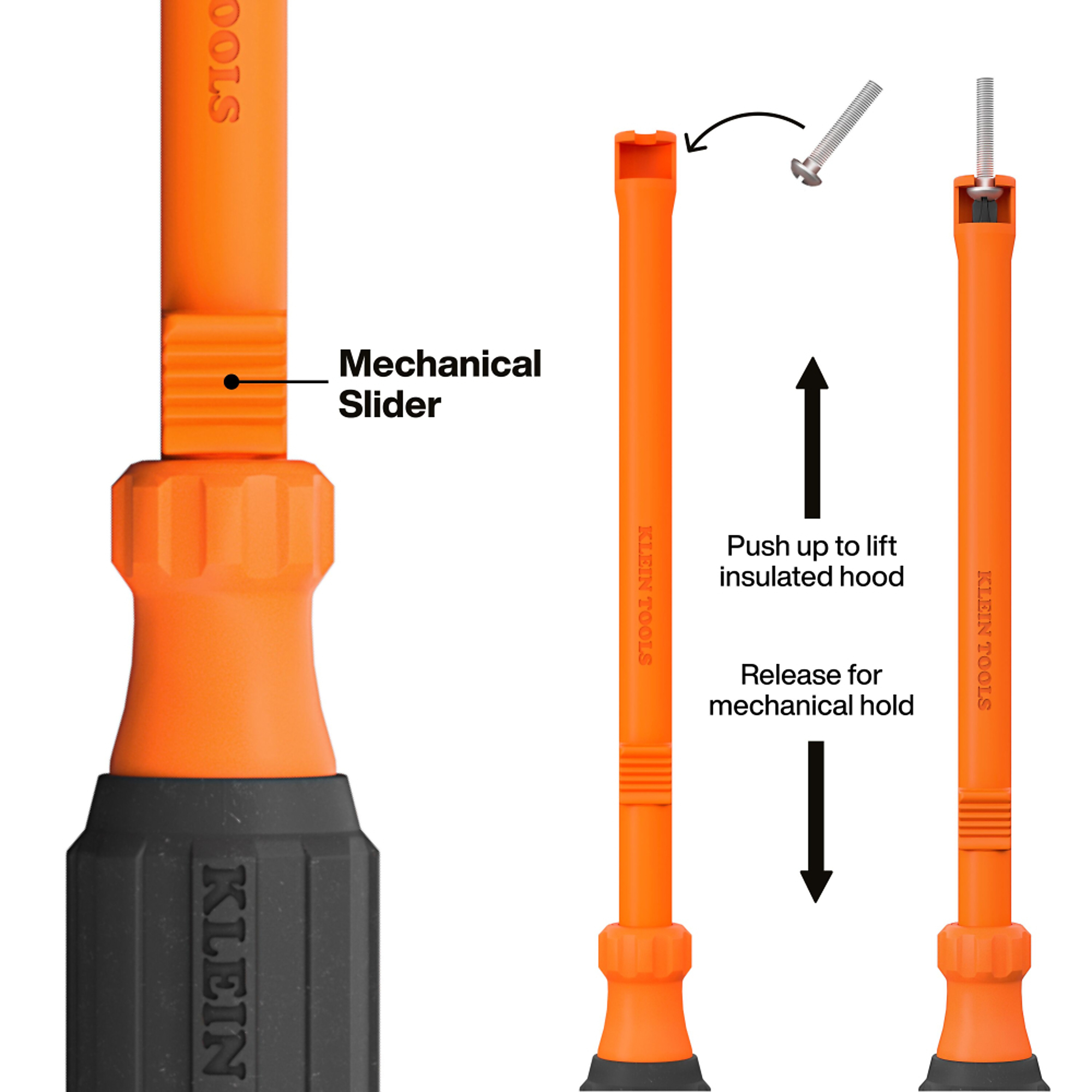 1/4-Inch Slotted Insulated Hooded Screw Holding Screwdriver, Klein ...