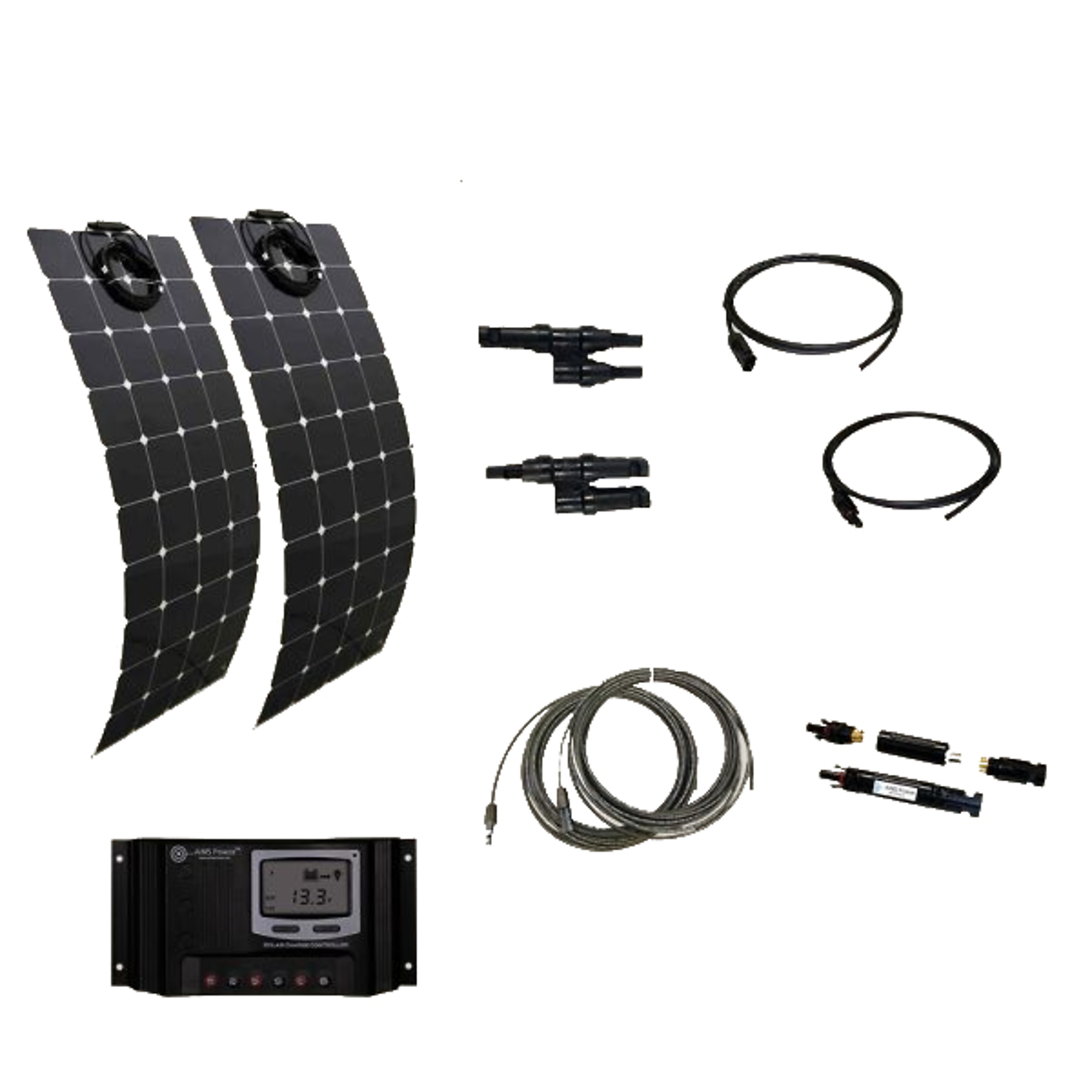 AIMS Power Solar 260 Watt Flexible Panel & Charge Controller Kit, Lightweight Solar Charging for RVs and Mobile Setups, FCTARANTULA