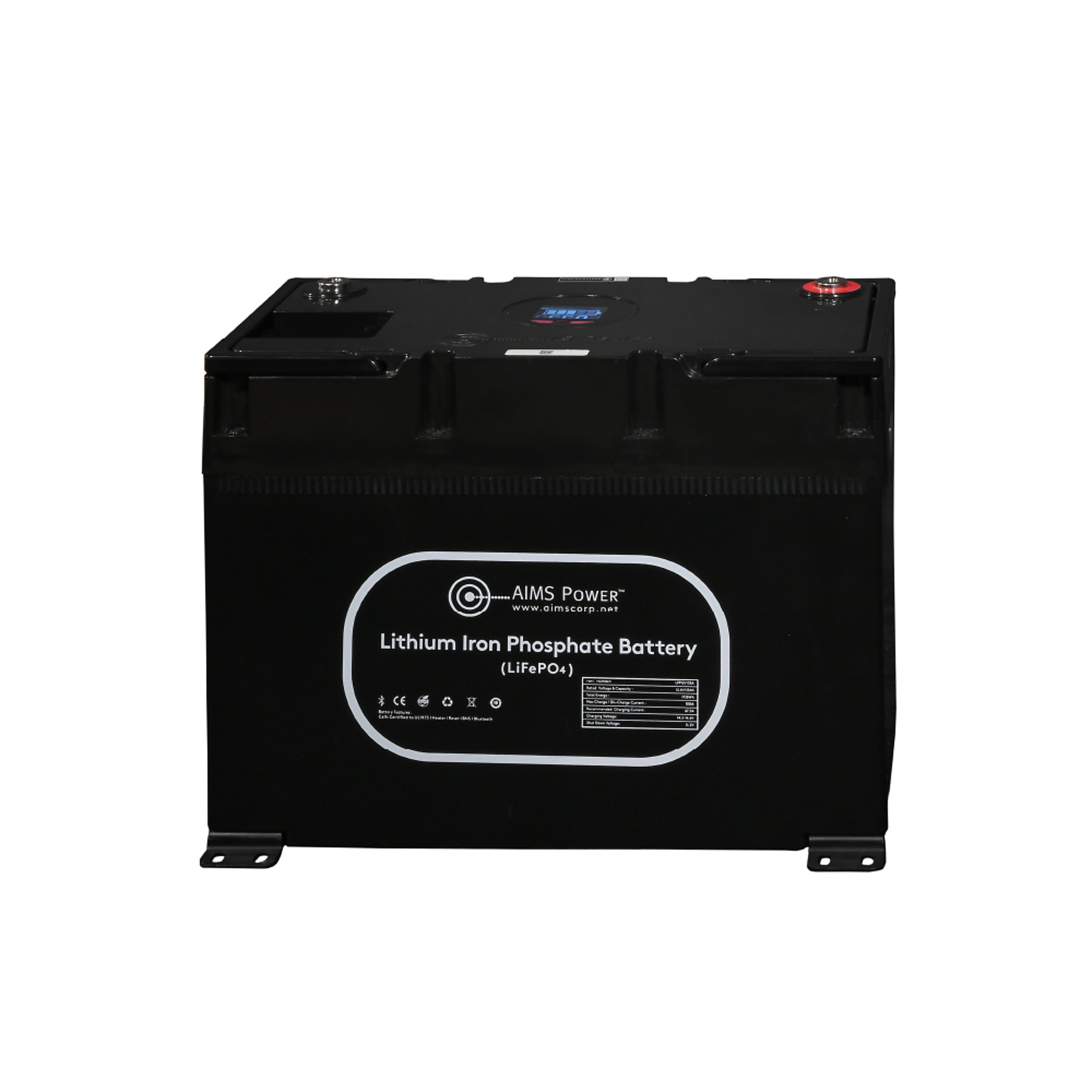 AIMS Power Lithium Battery 135 AH 12V, Wake Up-Heater & BT Monitoring, LiFePO4 , LFP12V135A