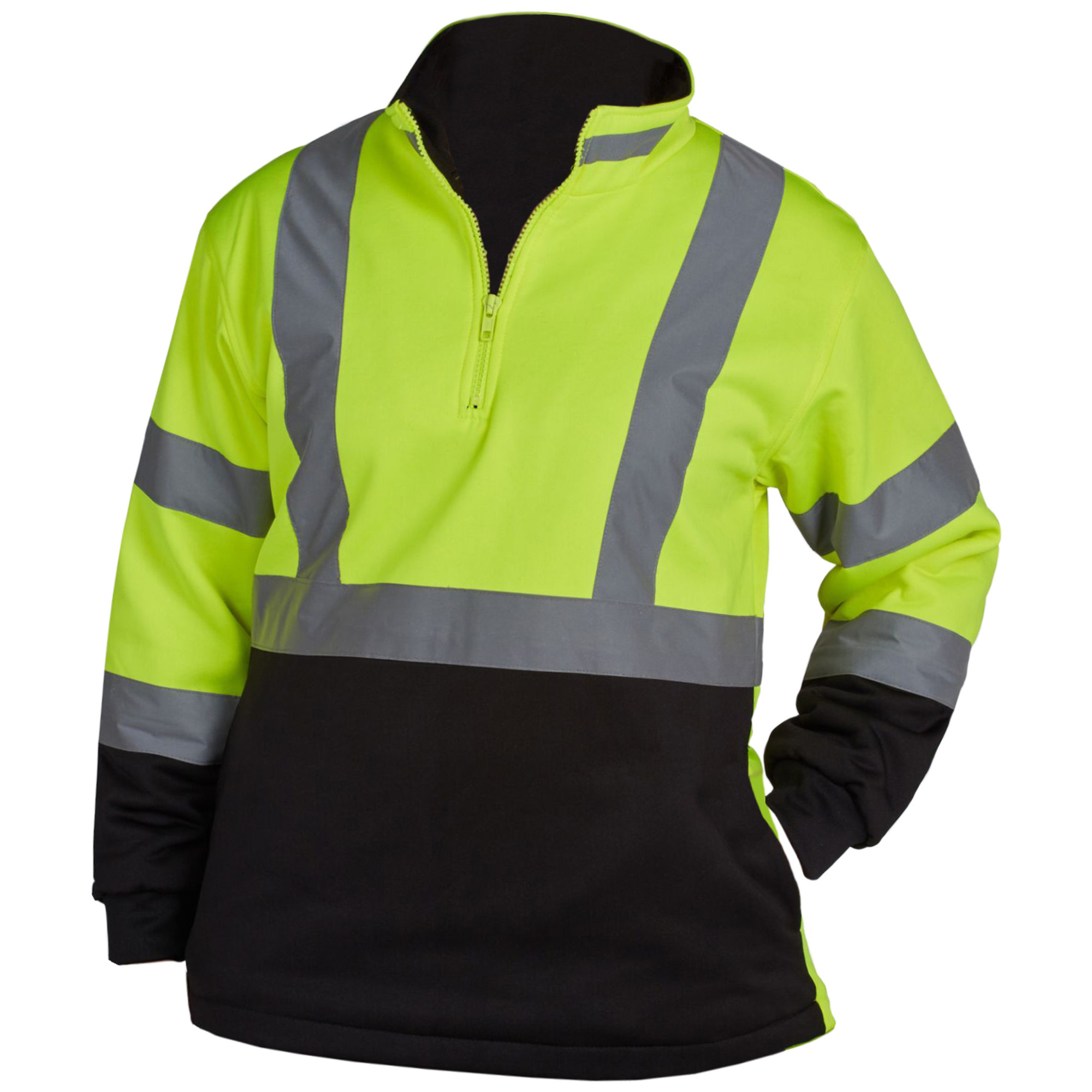 Utility Pro Wear L_Class 2 Womens 1/4 Zip Blk Btm Pullovr Yel/Blk