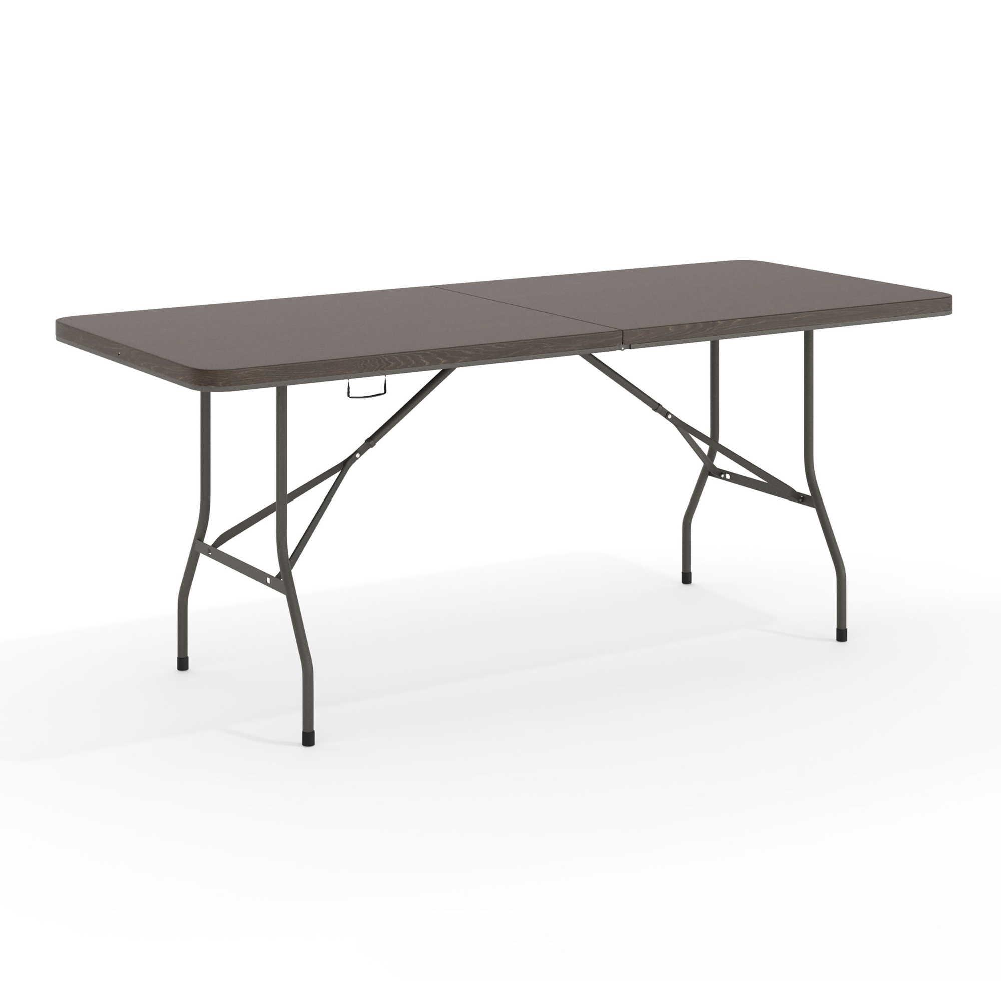 Flash furniture Commercial-Grade Plastic Bi-Fold Table, Brown, 72in.L x 30in.W x 29in.H, Model# DADLF183Z