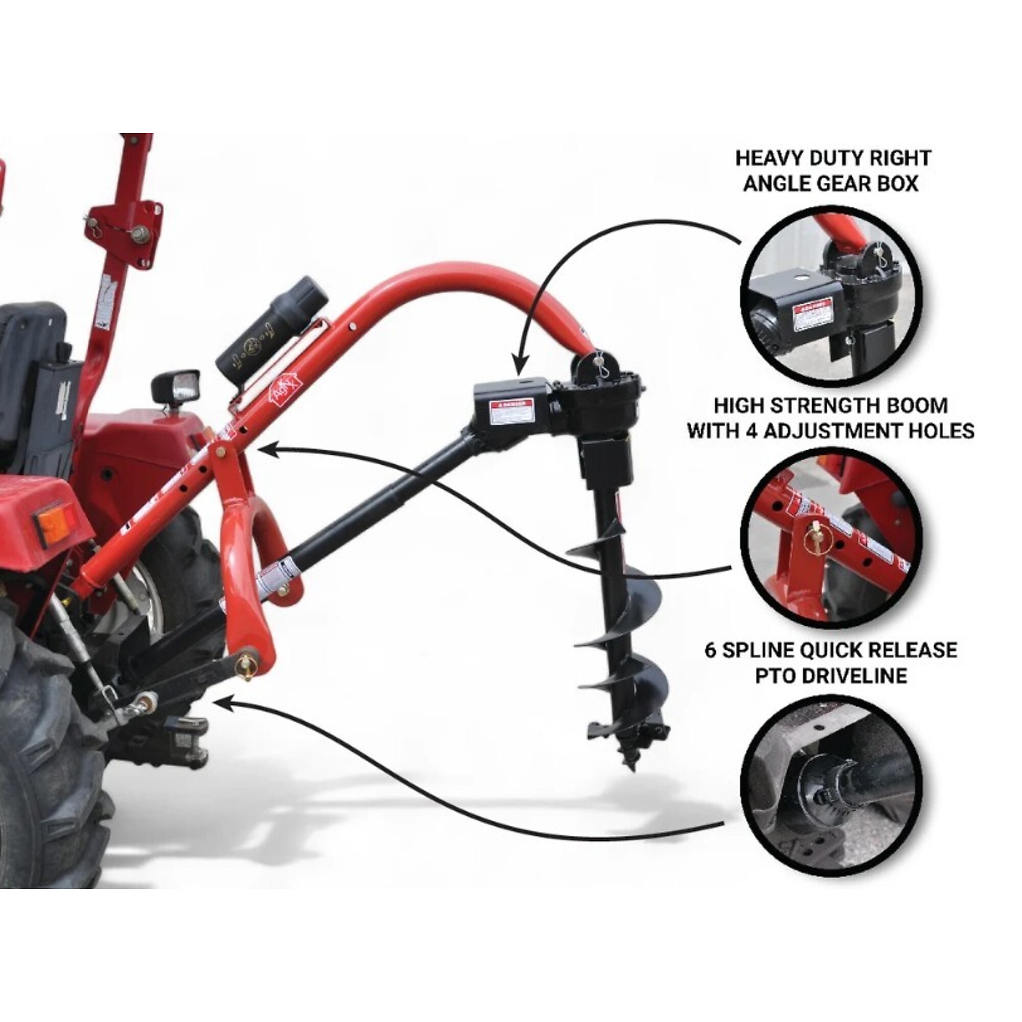 ToolTuff, AGKNX Model 400 3-Point Tractor Post Hole Digger for Compact ...