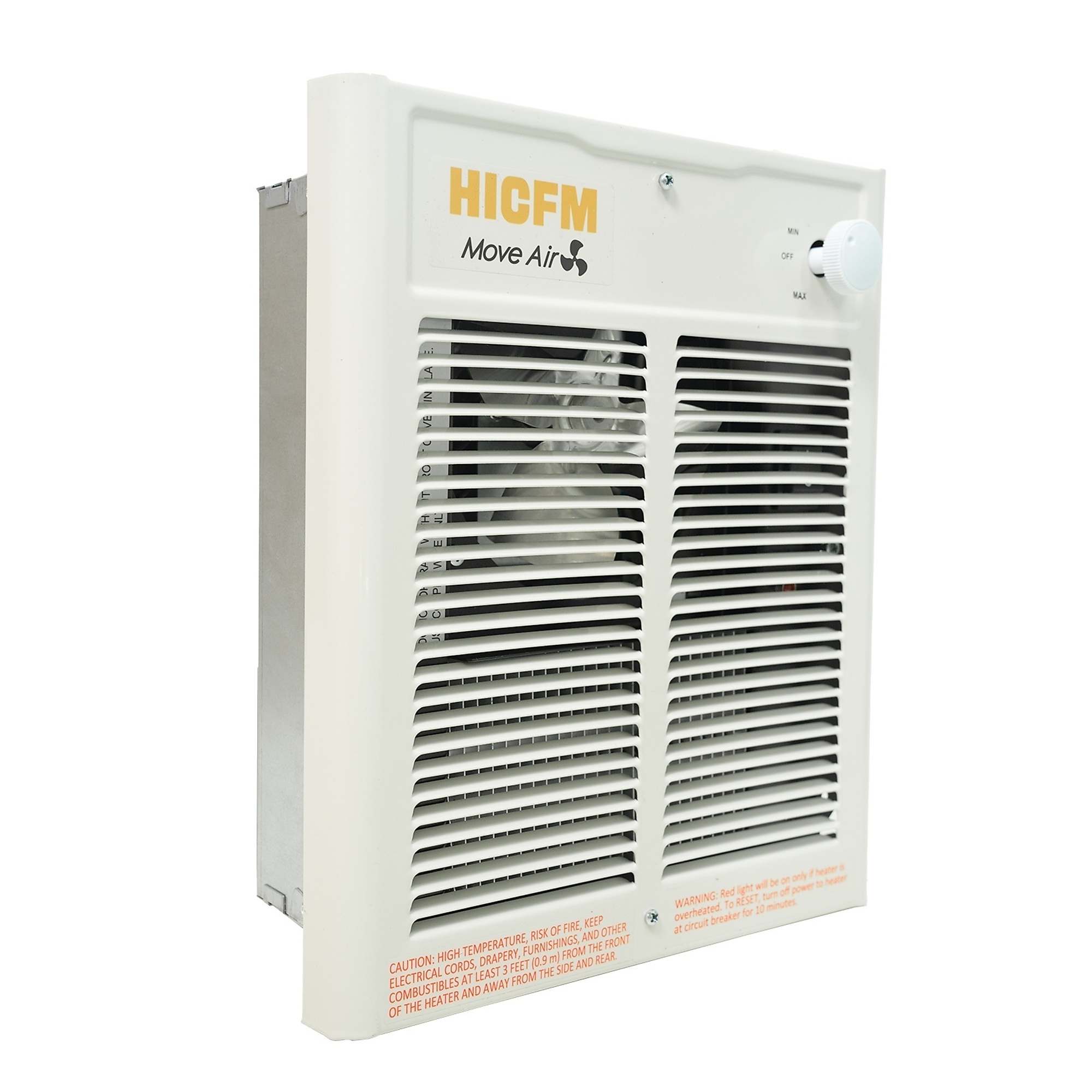 EdenDirect Electric Fan Forced Wall Heater Compact Unit Fast & Efficient Heating with Thermostat, Dual Voltage 240V 2000W 6825BTU (208V 1500W 5120BTU), Install Hole by 9 1/4” Wide X 11 1/8” Tall
