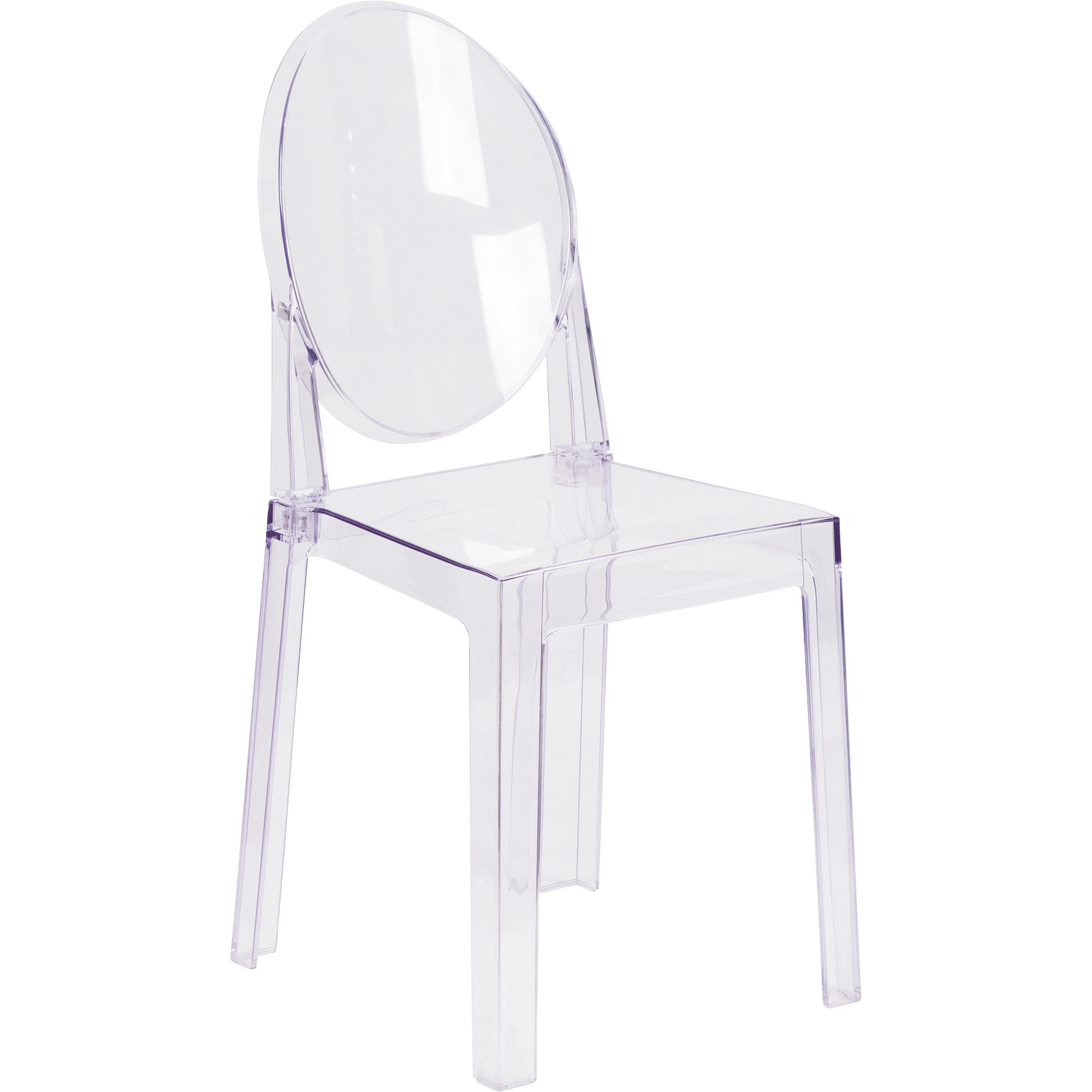 Flash Furniture Clear Ghost Chair with Oval Back, Transparent Crystal, 330-Lb. Capacity, Model# OWGHOSTBACK18