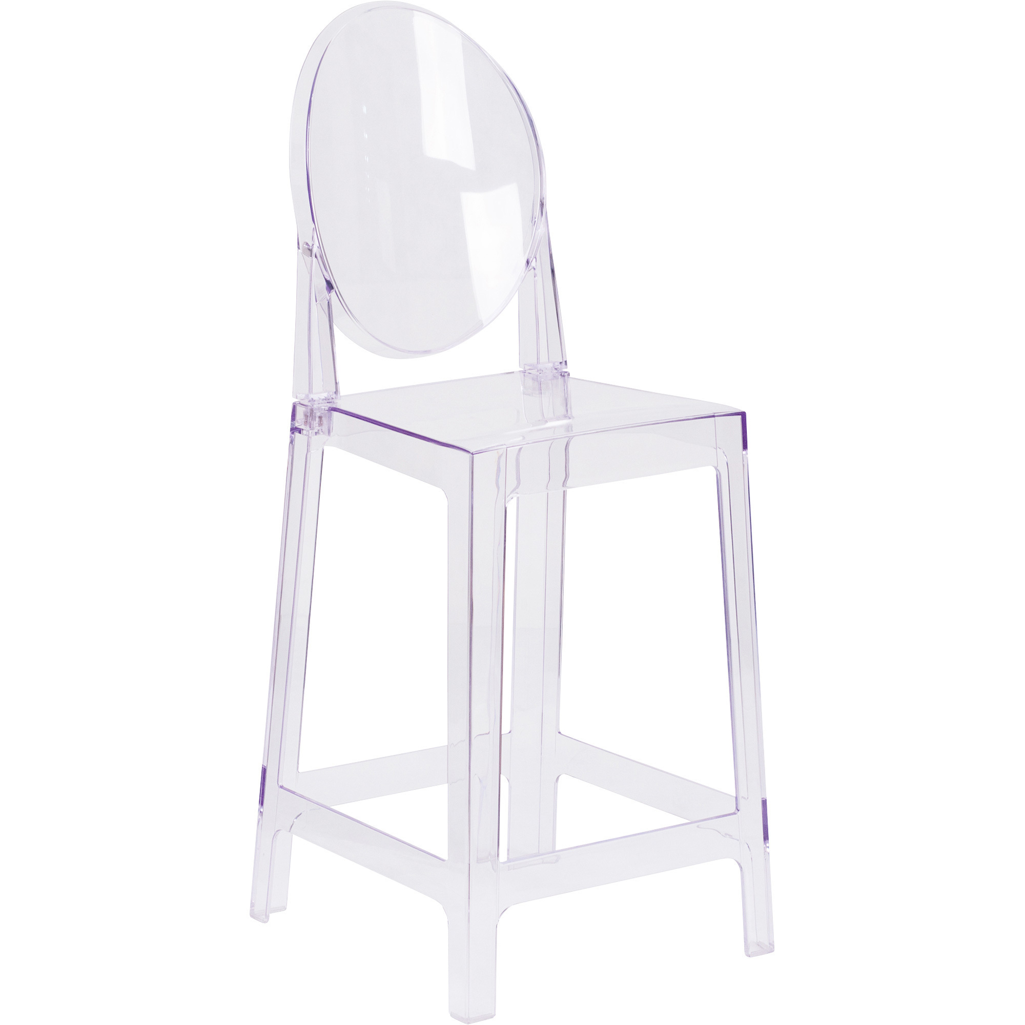 Flash Furniture Ghost Counter Stool with Oval Back, 330-Lb. Capacity, Model# OWGHOSTBACK24