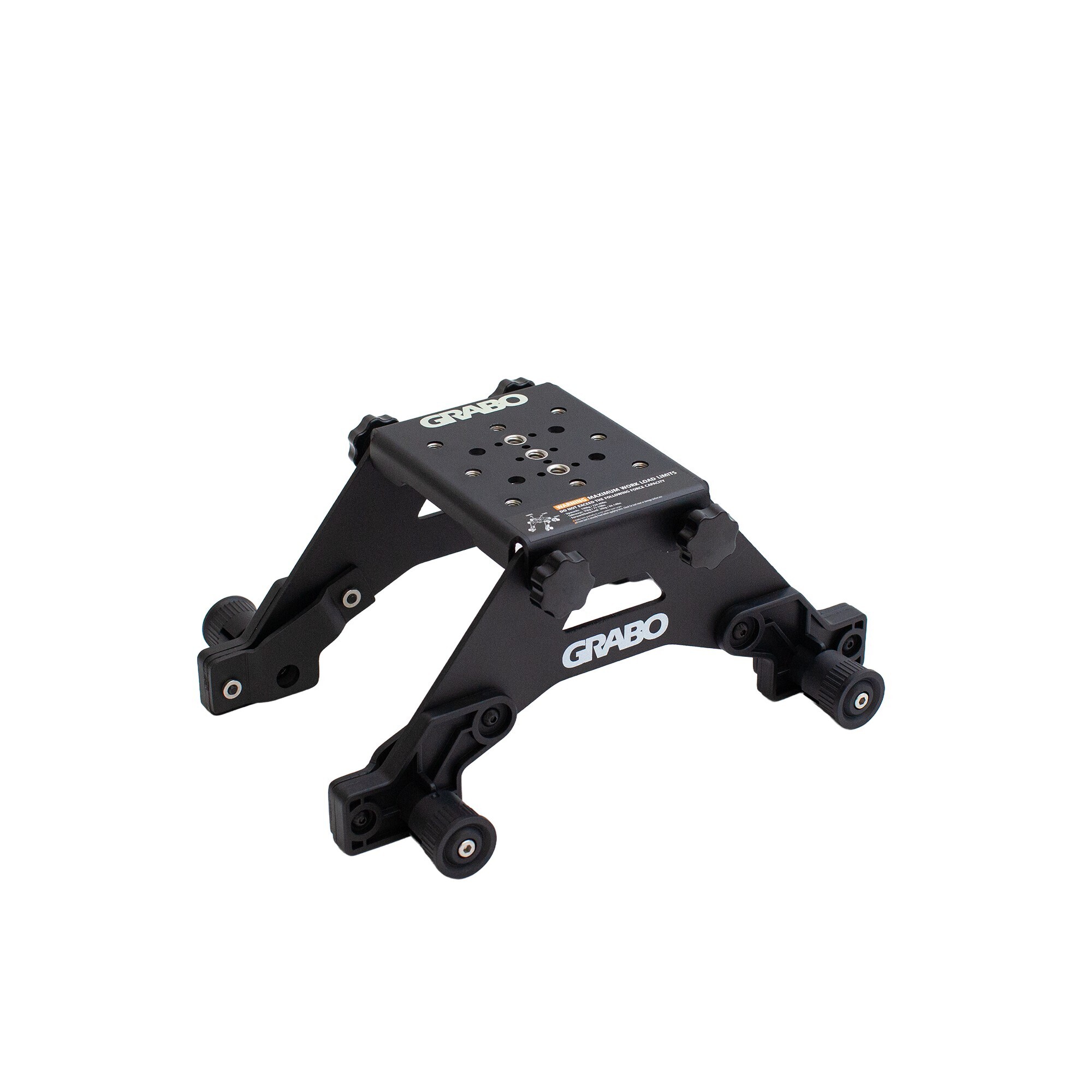 GRABO Attachment Plate With Threaded Mount, Multiple Quarter Inch Threaded Holes, Four Quick Lock Pins, GAP-V1