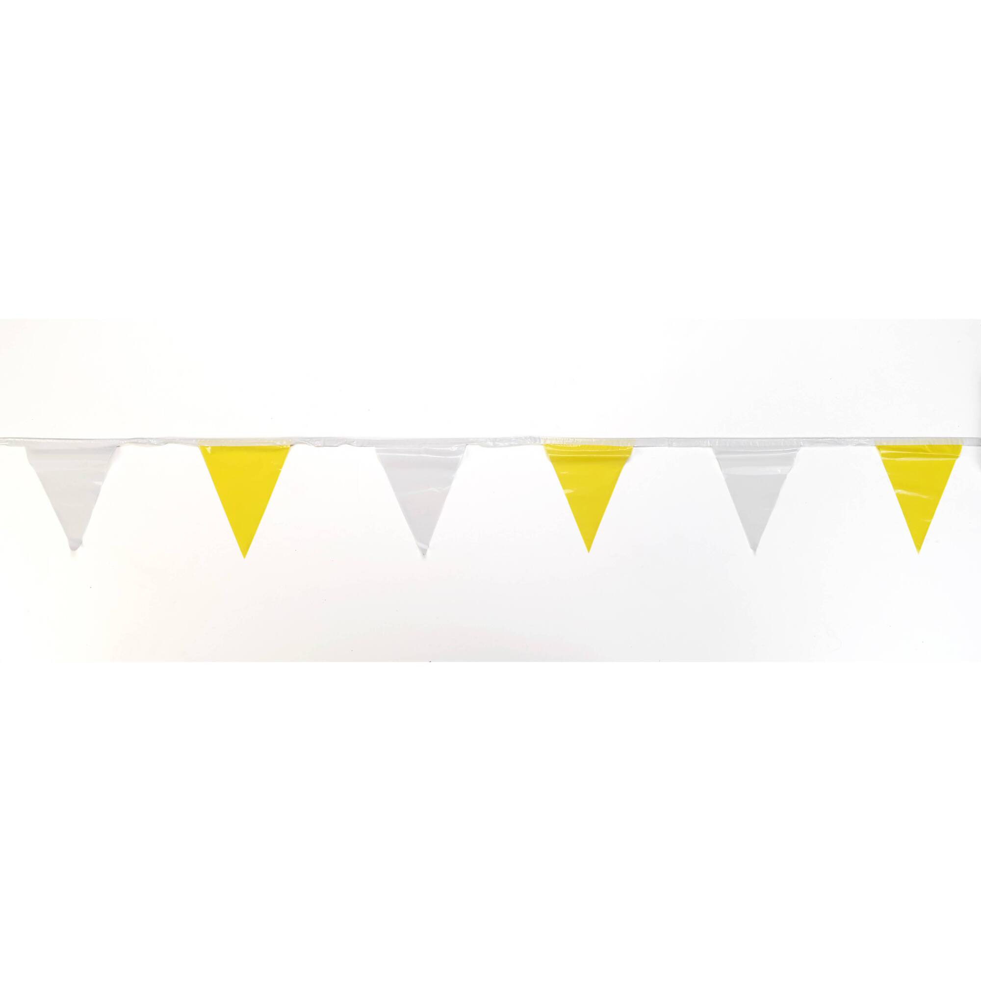 Mutual Industries 14991-4110-0 60’ Yellow/White Pennant Flags 10Box