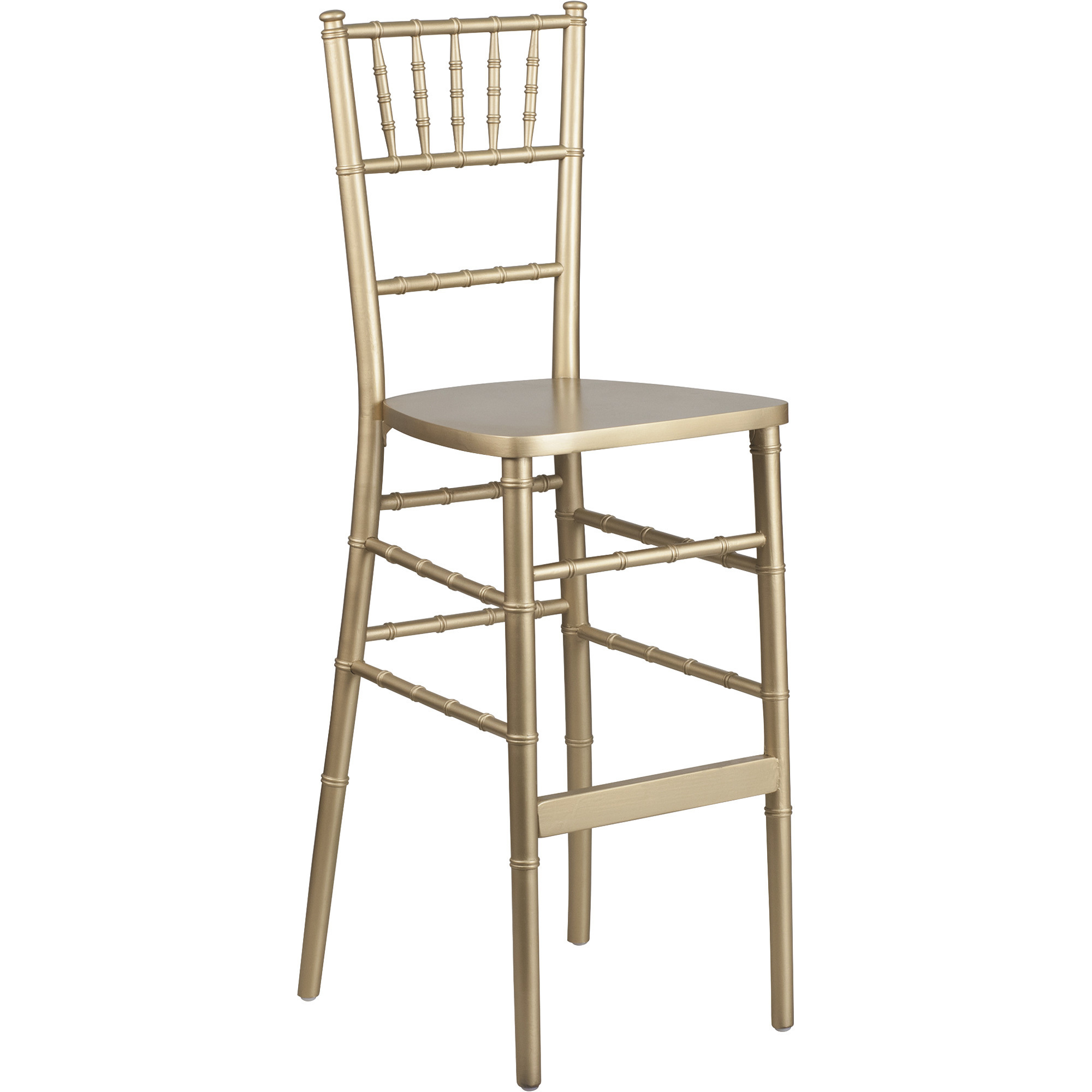 Flash Furniture Wood Chiavari Barstool, Gold, 600-Lb. Capacity, 16in.W x 18 1/2in.D x 45 3/4in.H, Model# XACHBARGO
