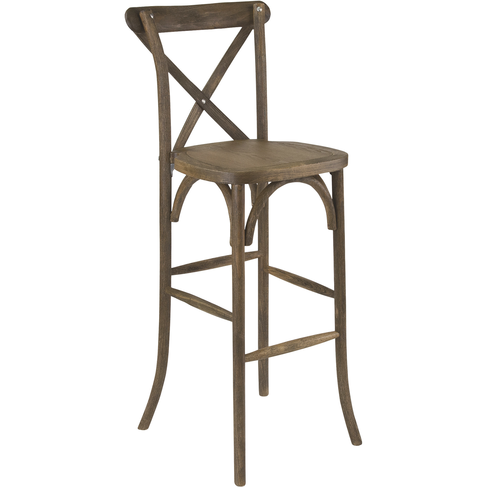 Flash Furniture Stackable Cross Back Barstool, Dark Antique, 600-Lb. Capacity, 13-17in.W x 13.75in.D x 43in.H, Model# XAXBARGO