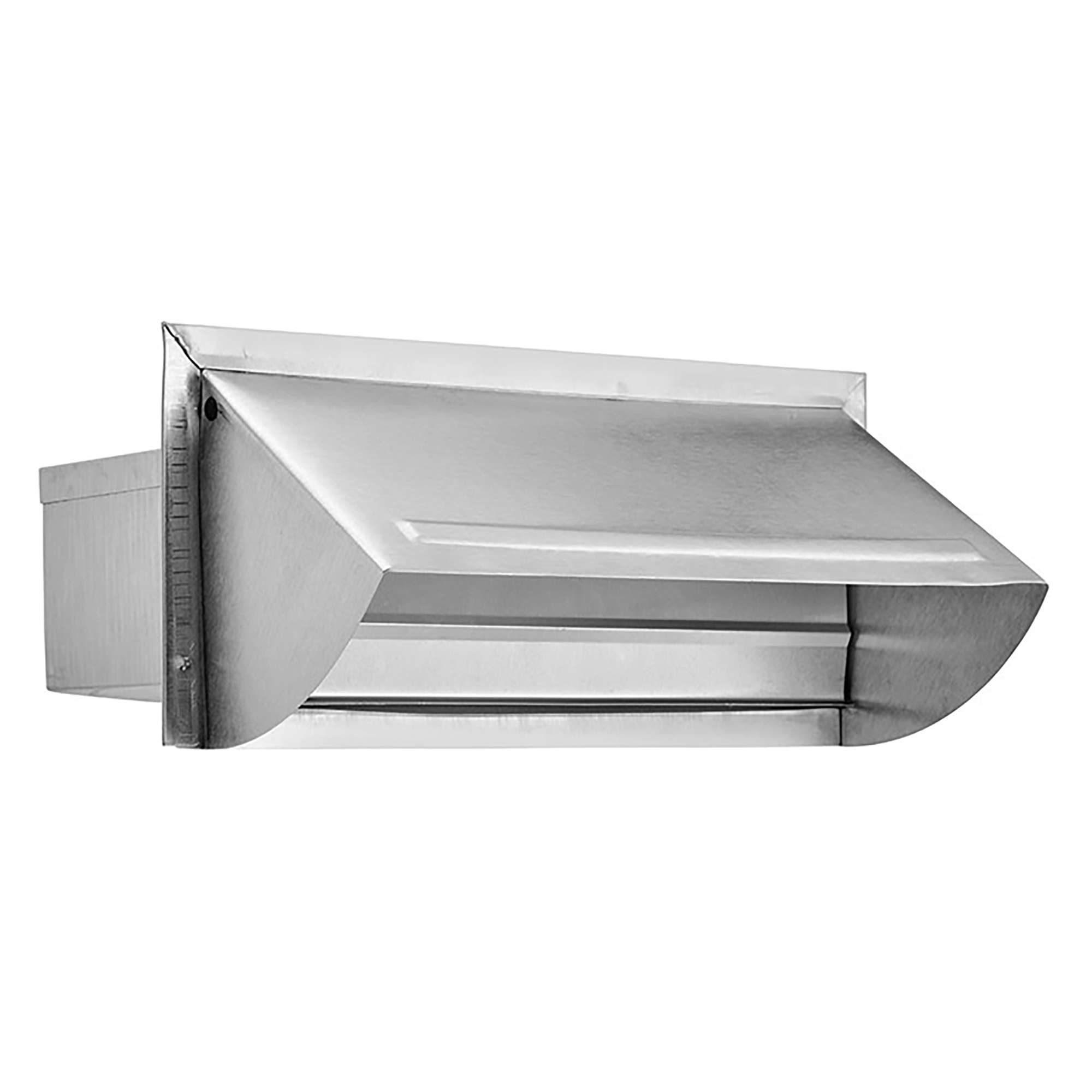 Lambro 22-Gauge Aluminum Wall Exhaust Hood Vent with Spring Gasketed Damper & 5in. Tail, 3.25in. x 10in., 1060