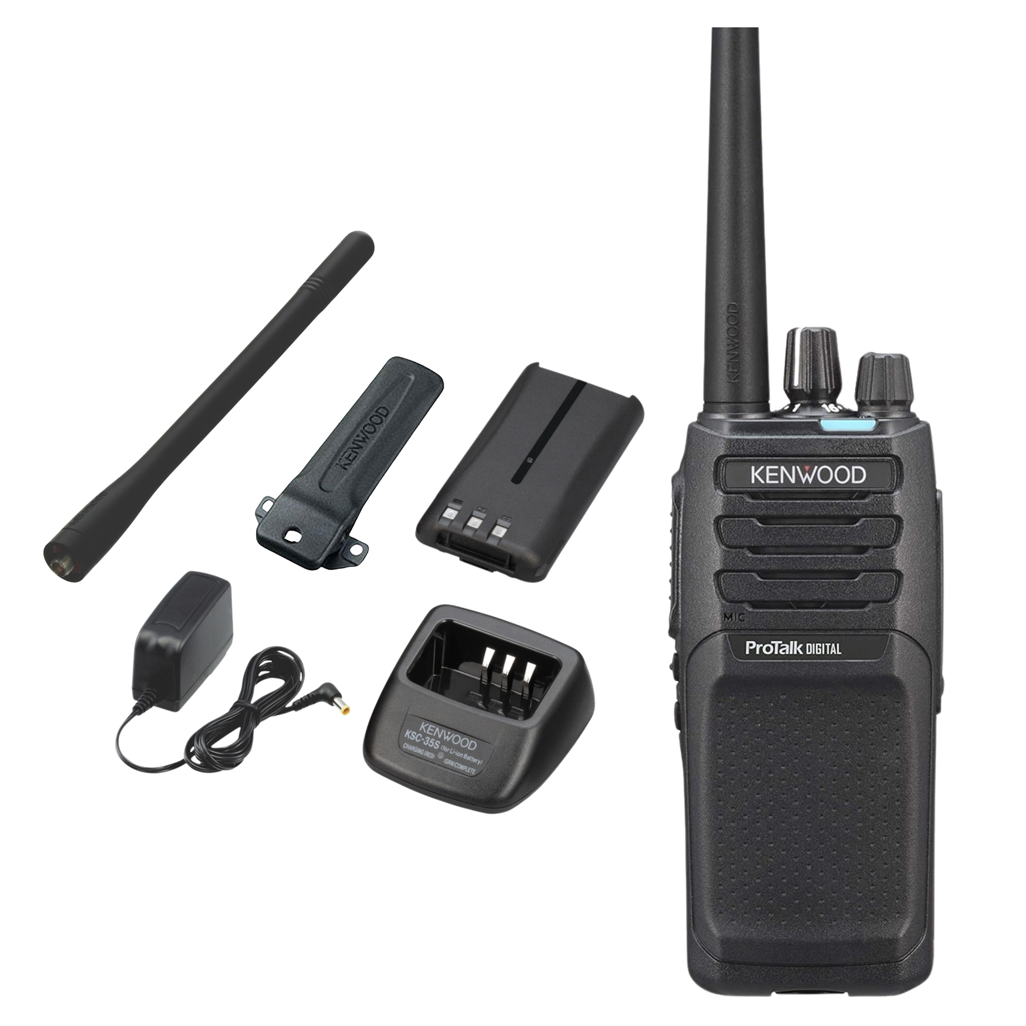 KENWOOD ProTalk 64-Channel 5-Watt VHF Business Two-Way Radio with Charging Cup, 430,000 Sq. Ft. of Coverage, Digital NXDN or Analog, Each, NX-P1200NVK