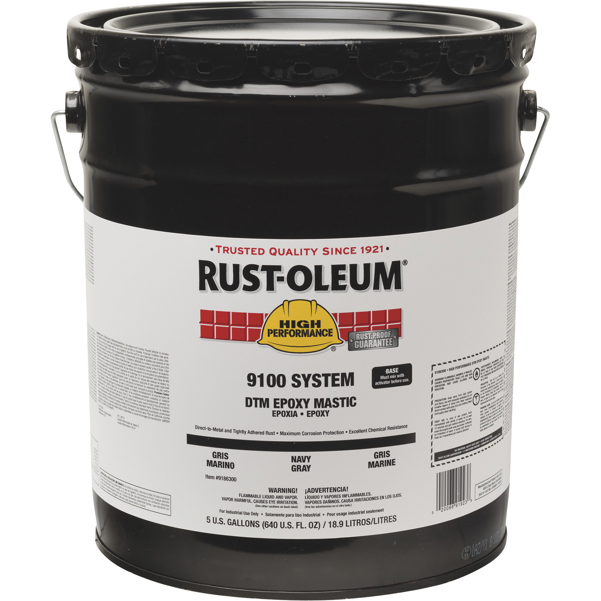 Rust-Oleum 9100 Epoxy, (1) 5-Gallon Pail, Navy Gray | Northern Tool