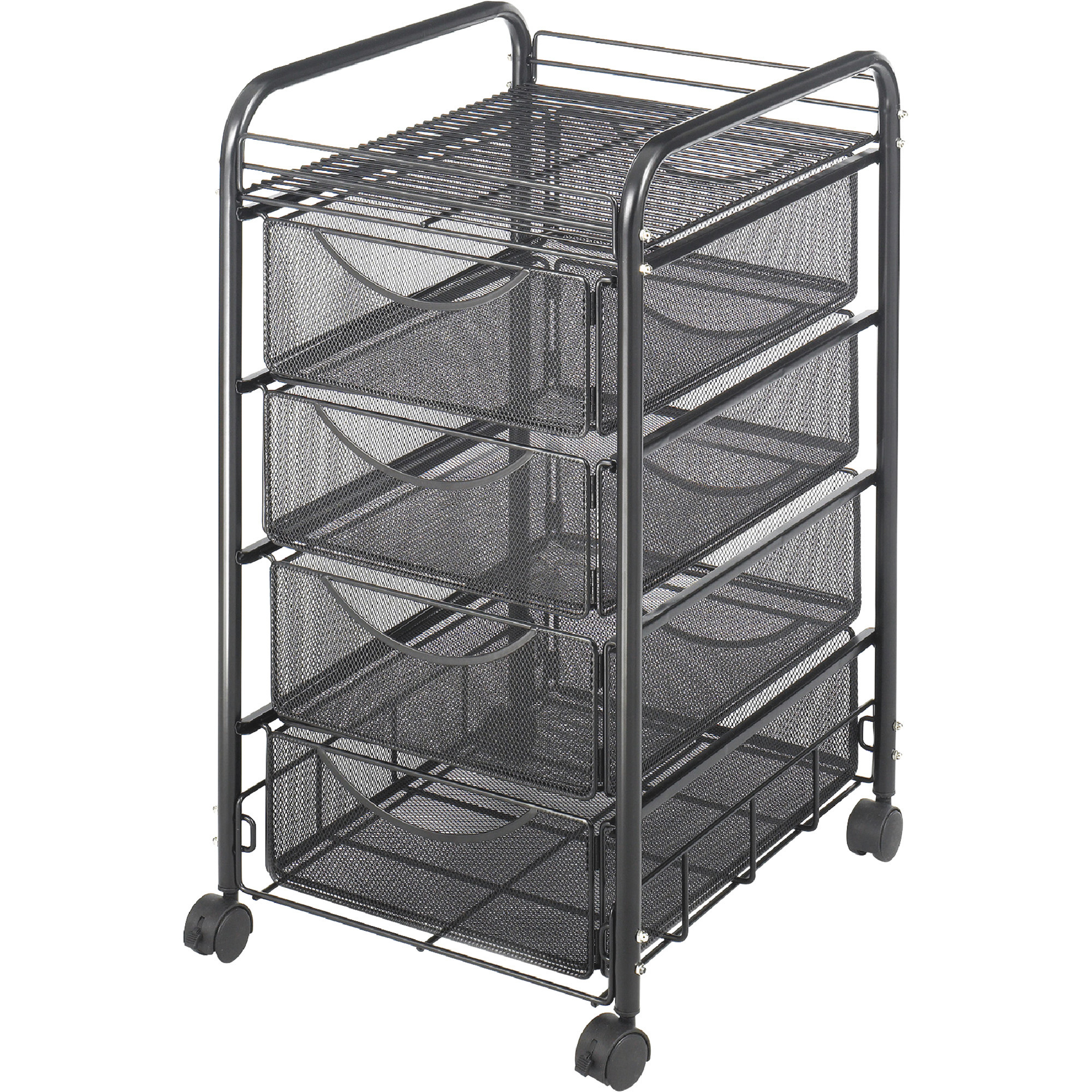 Safco Onyx Steel Mesh File Cart, Black, 15 3/4in.W x 17in.D