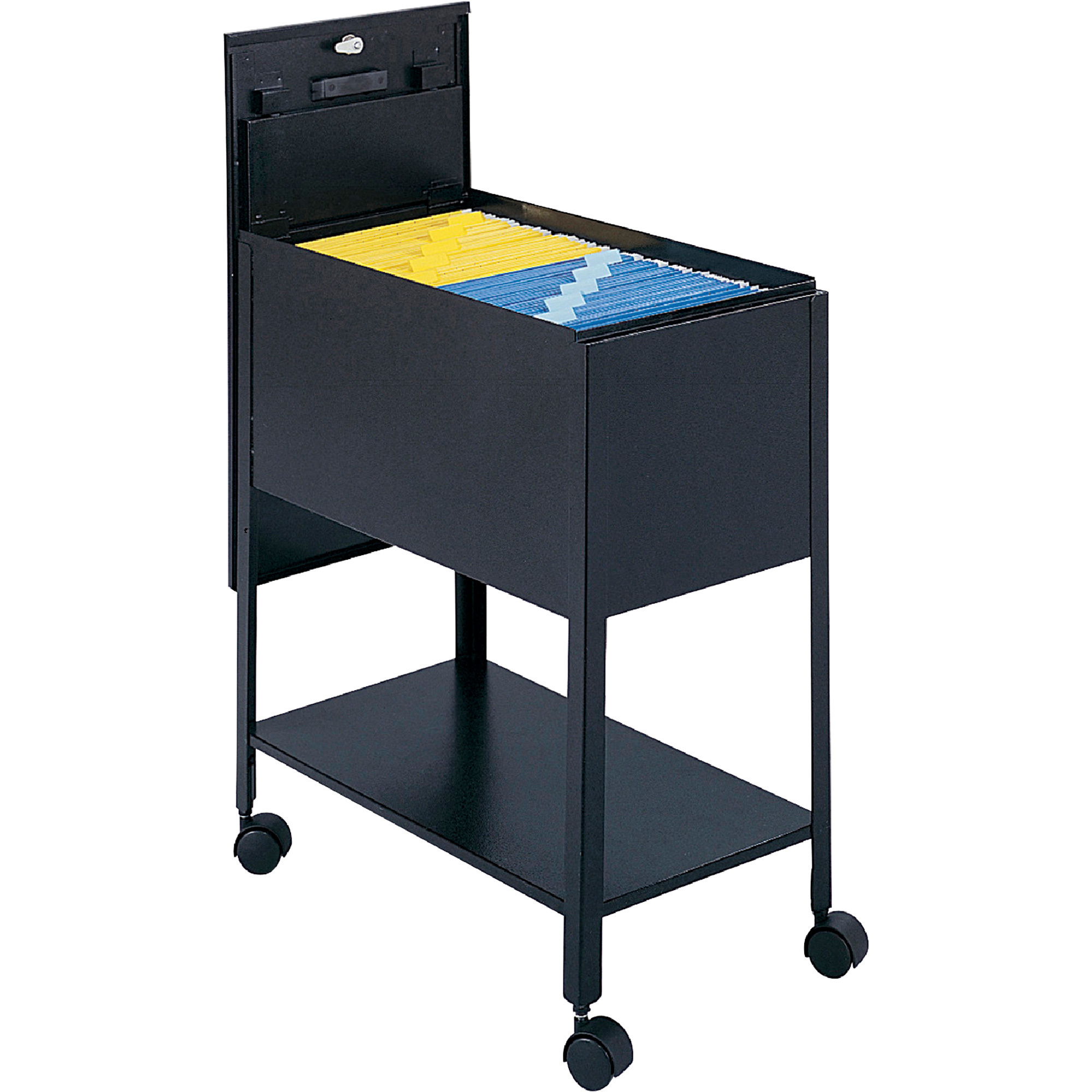 Safco Extra-Deep Mobile File Tub with Lock, Black, 13 1/2in.D x 24 3/4in.D, Model# 5362BL