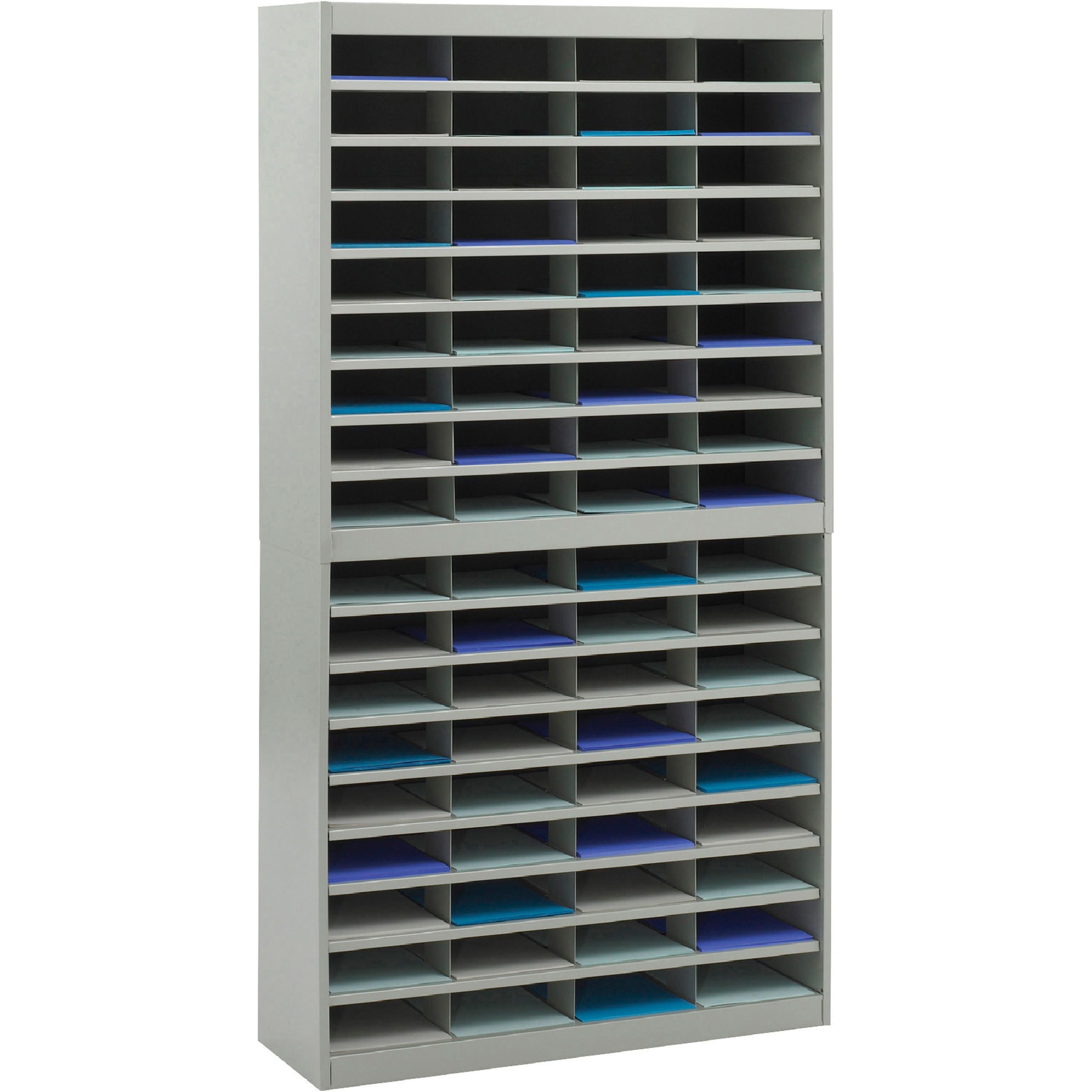 Safco E-Z Stor Literature Organizer, Gray, 12 3/4in.L x 37 1/2in.W x 71in.H, Model# 9241GRR