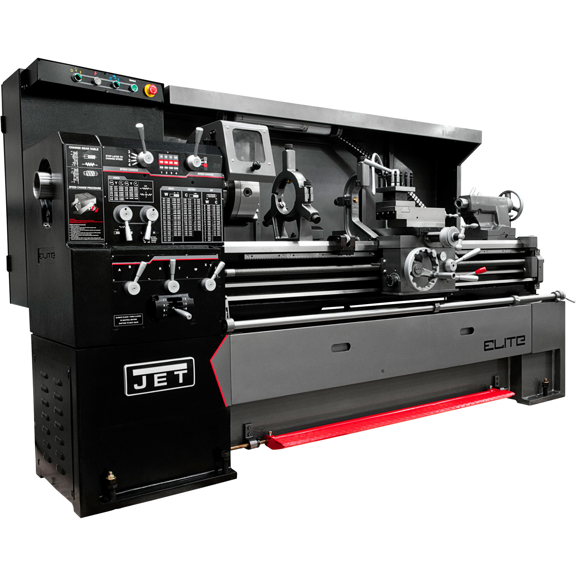 JET Elite Large Spindle Bore Geared Head Lathe, 17in. x 40in., Model# EGH-1740